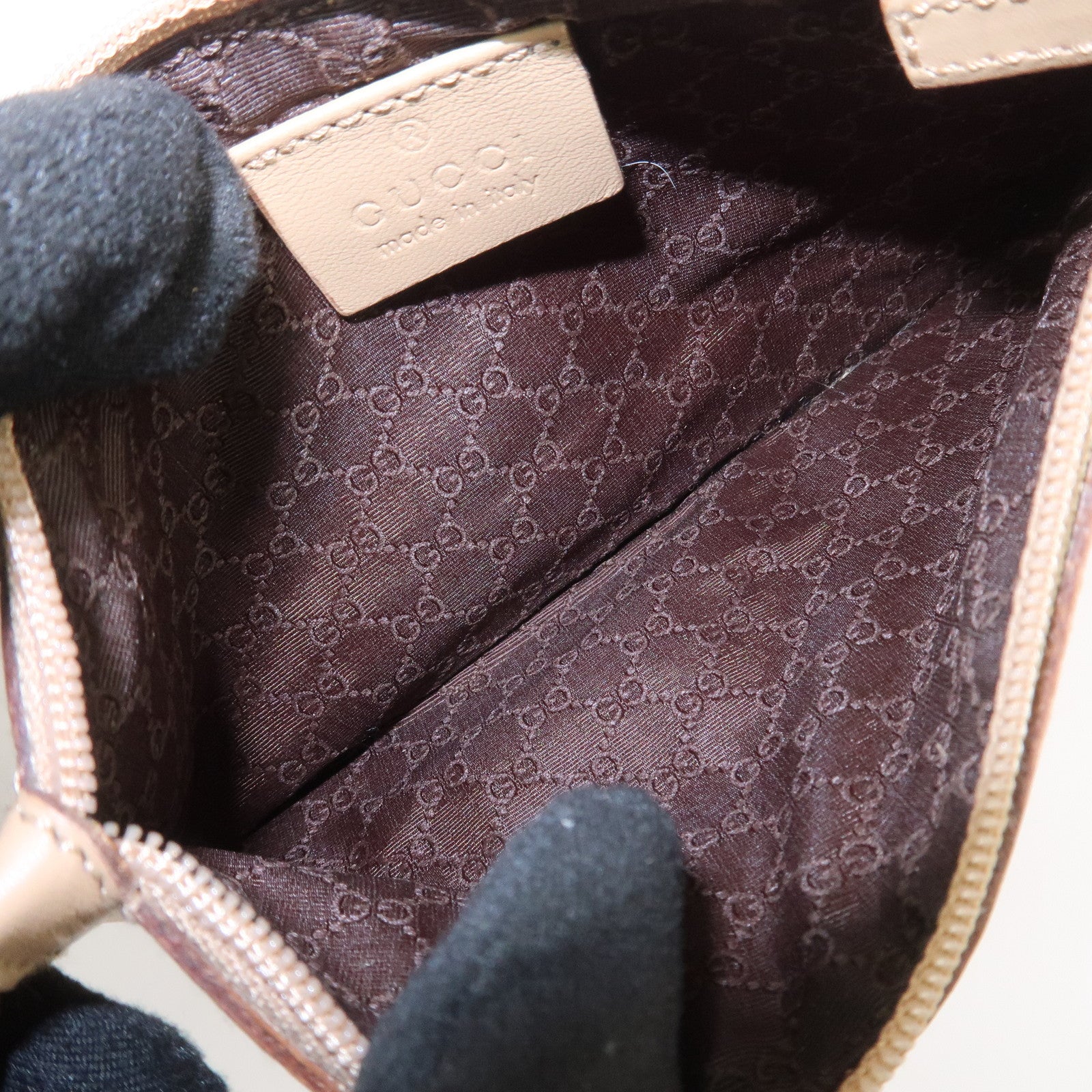 GUCCI Jackie Leather Shoulder Bag Hand Bag Beige 01719