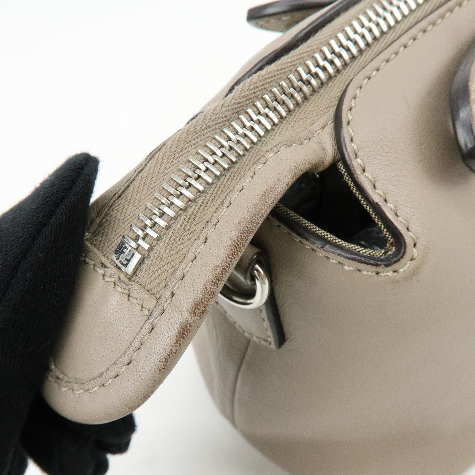 FENDI BY THE WAY Medium Leather 2Way Hand Bag Greige 8BL124