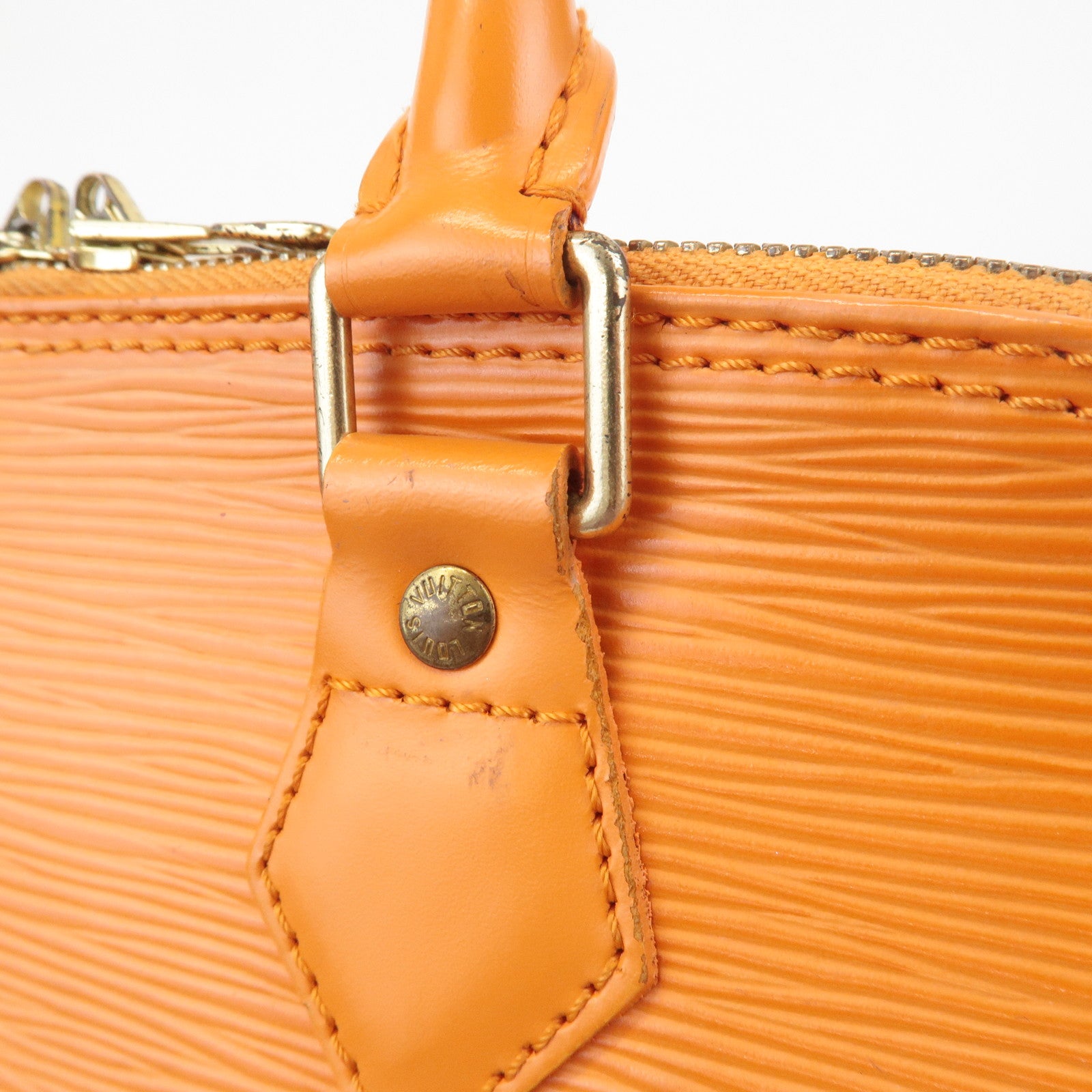 Louis Vuitton Epi Alma PM Hand Bag Pimont Orange M40623 Used