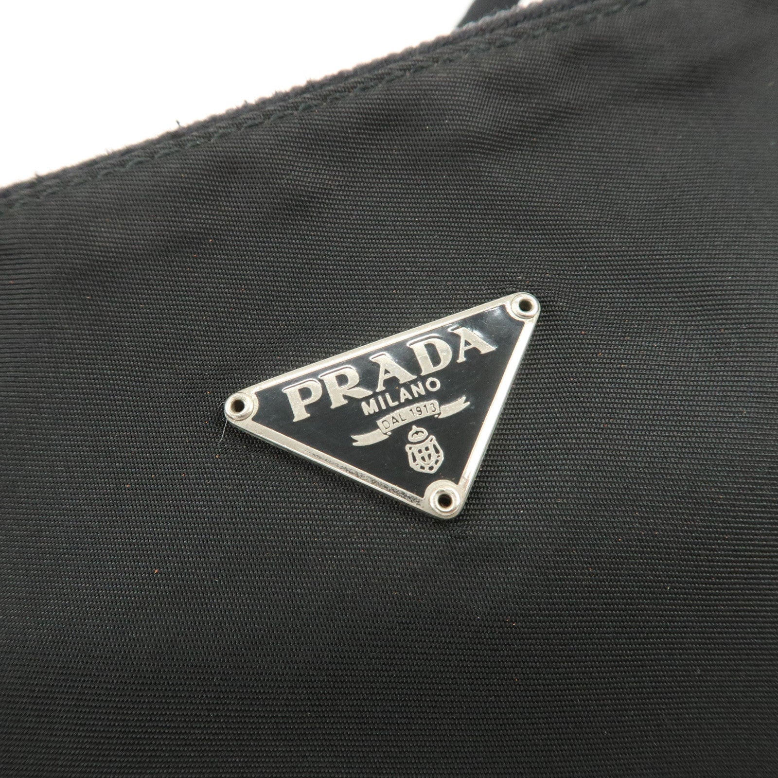 PRADA Triangle Logo Nylon Pouch Hand Bag Cosmetic Pouch Purse MV633