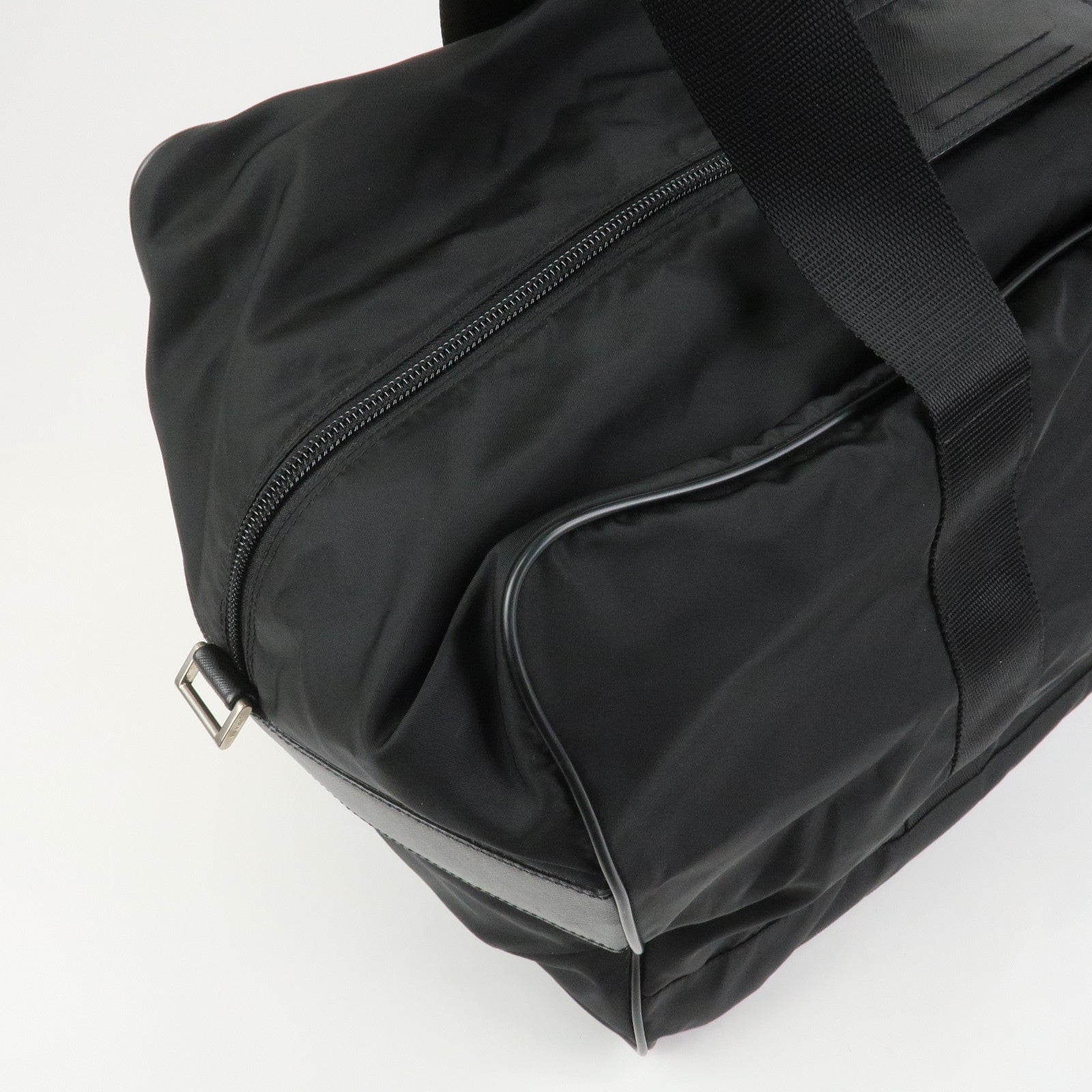 PRADA Nylon Saffiano Leather 2WAY Bag Boston Bag Black VS001S