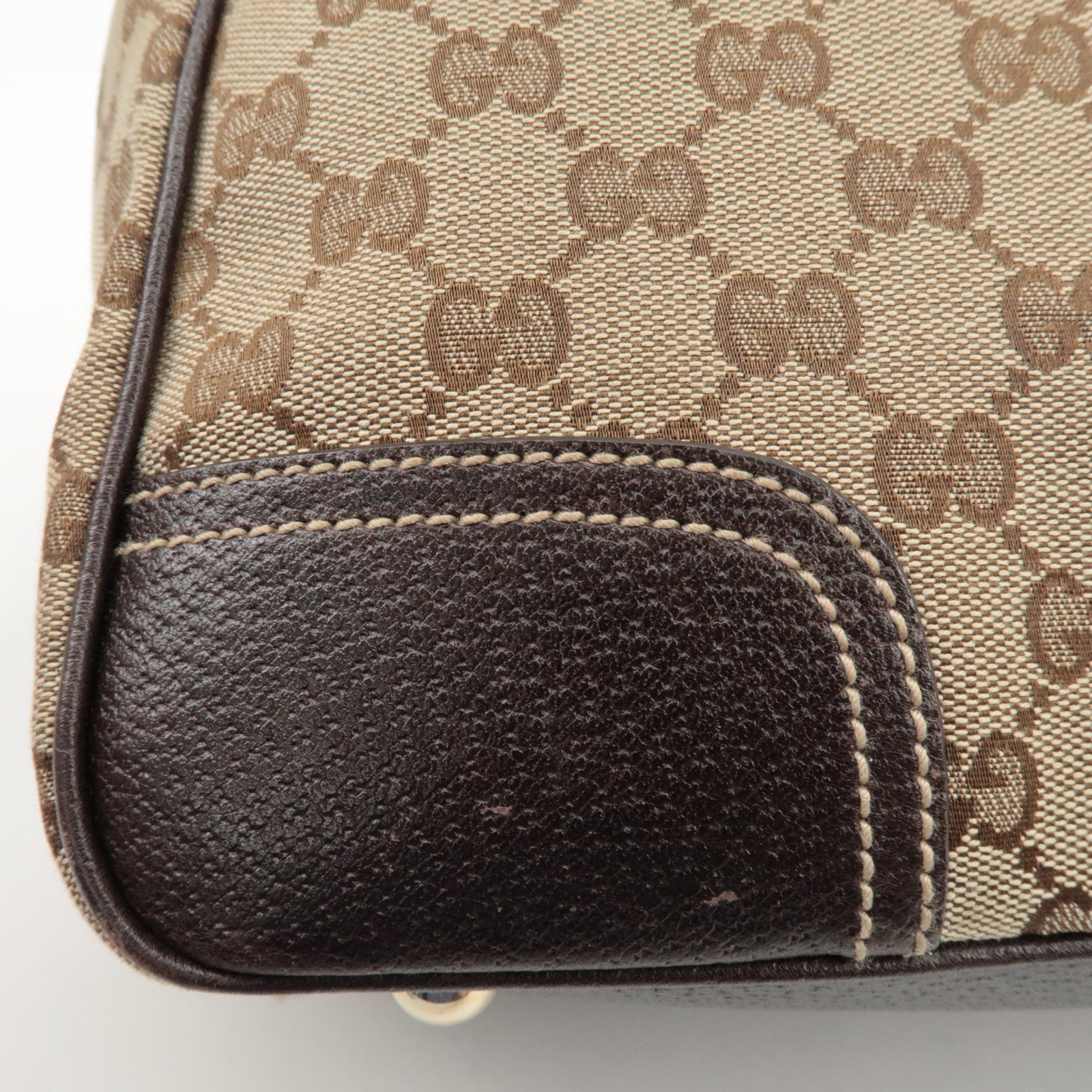 GUCCI Princy Sherry GG Canvas Leather Tote Bag Beige 177052 Used