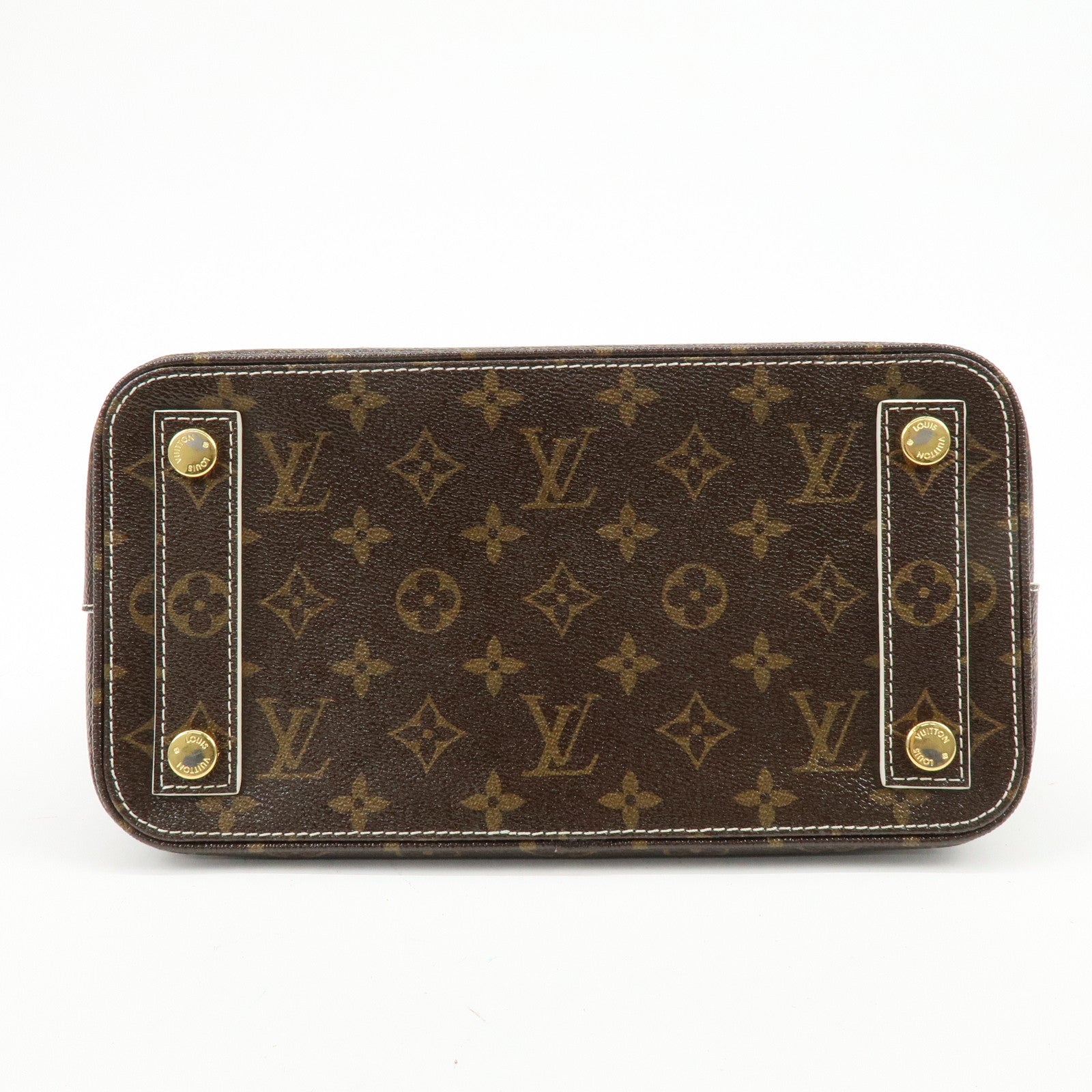 Louis Vuitton Shiny Monogram Canvas Lockit Hand Bag Brown M40597