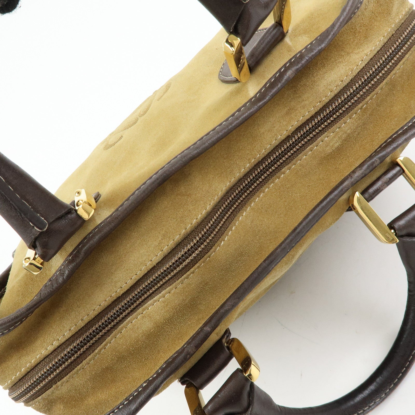LOEWE Anagram Suede Leather Amazona 32 Hand Bag Boston Bag Brown
