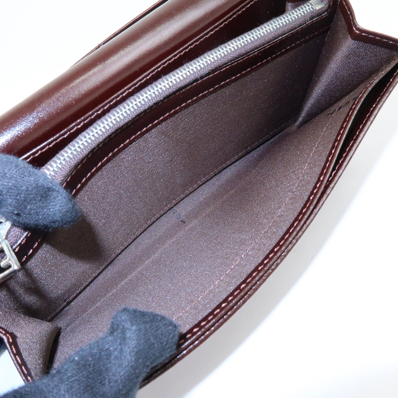 FENDI Zucca Canvas Leather Bi-fold Long Wallet Brown 30851