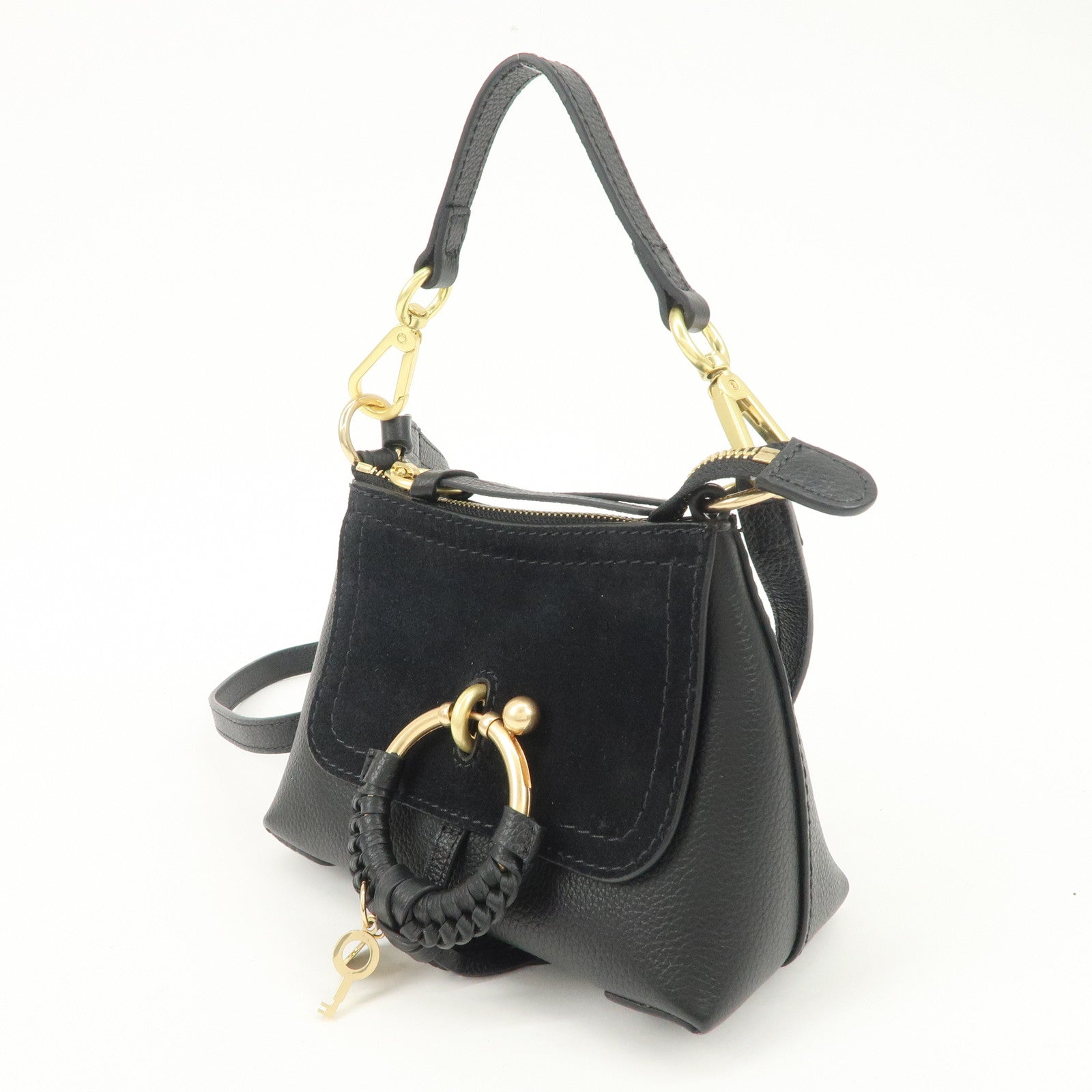 See by Chloe Suede Leather 2Way Shoulder Bag Hand Bag Black Used