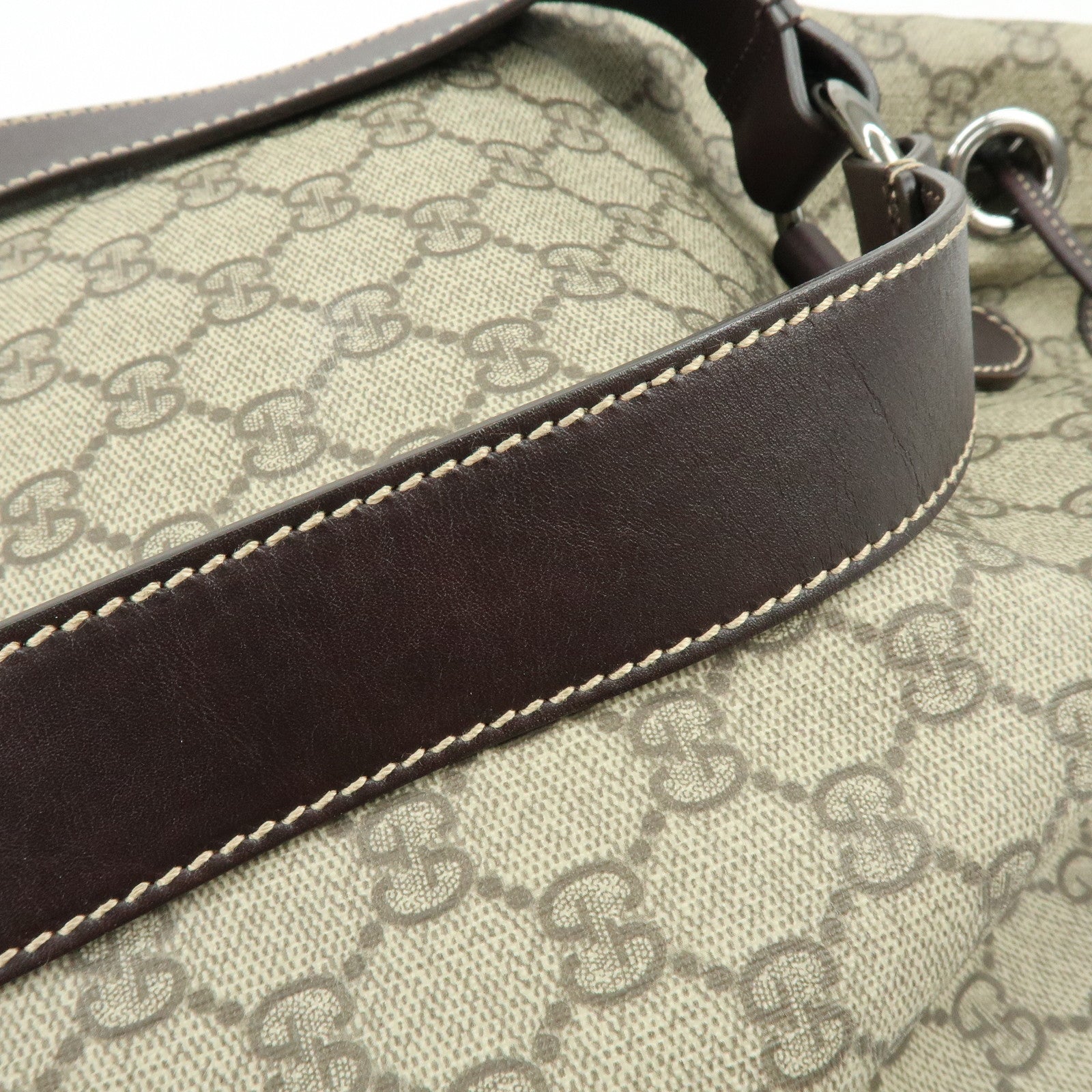 GUCCI GG Supreme Leather Backpack Rucksack Beige Brown 189745