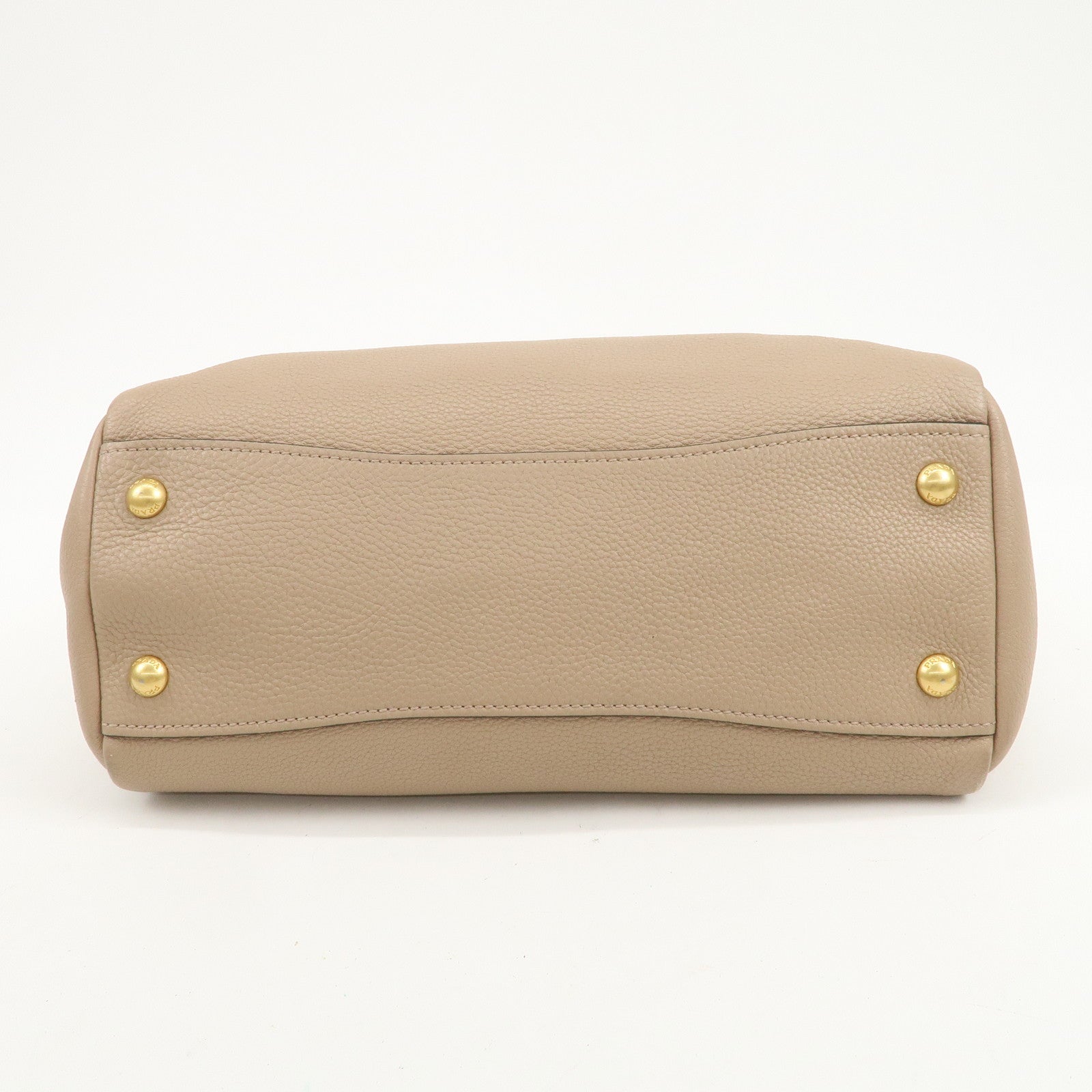 PRADA Logo Leather 2Way Shoulder Bag Hand Bag Pink Beige 1BG044