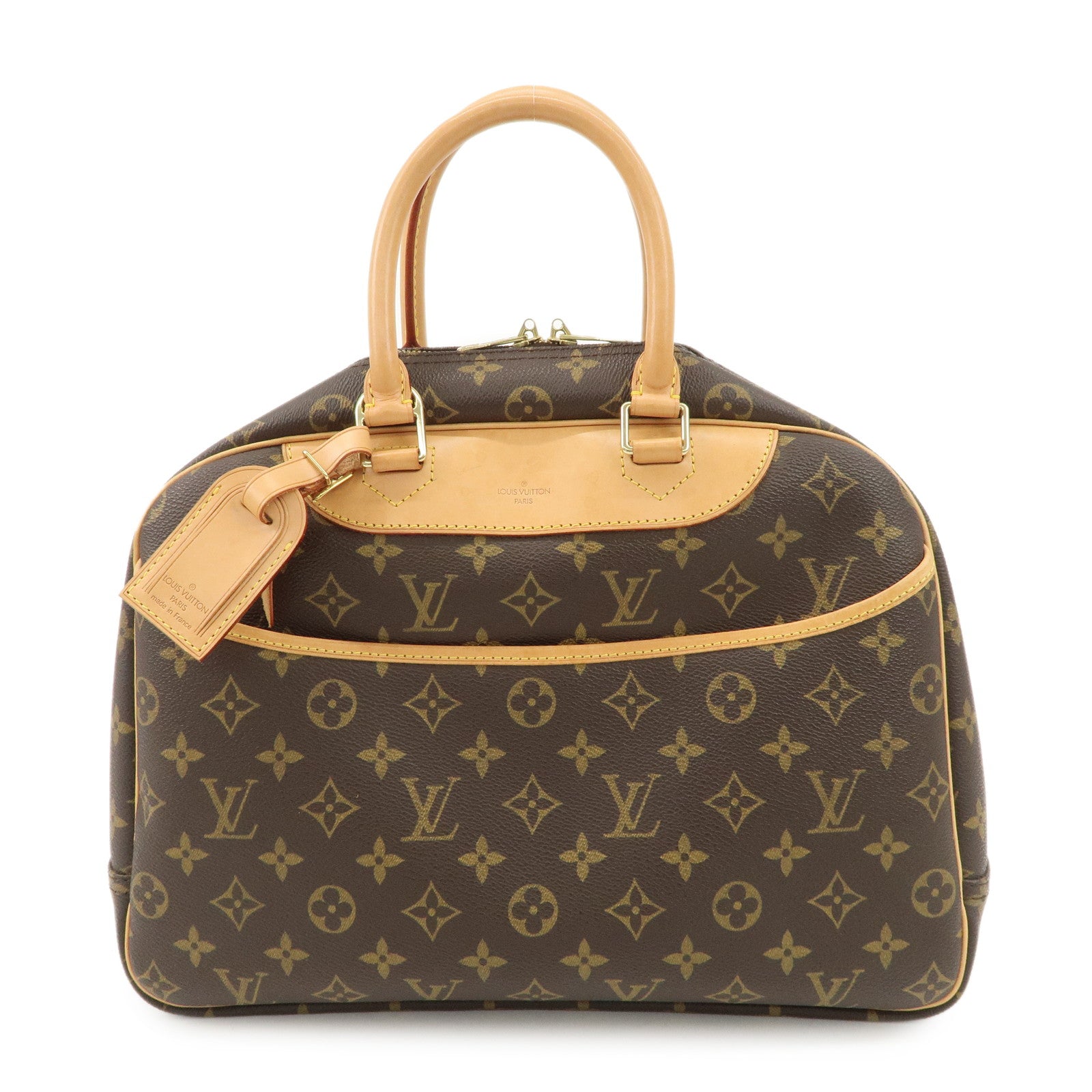 Louis Vuitton Monogram Deauville Hand Bag Brown M47270 Used