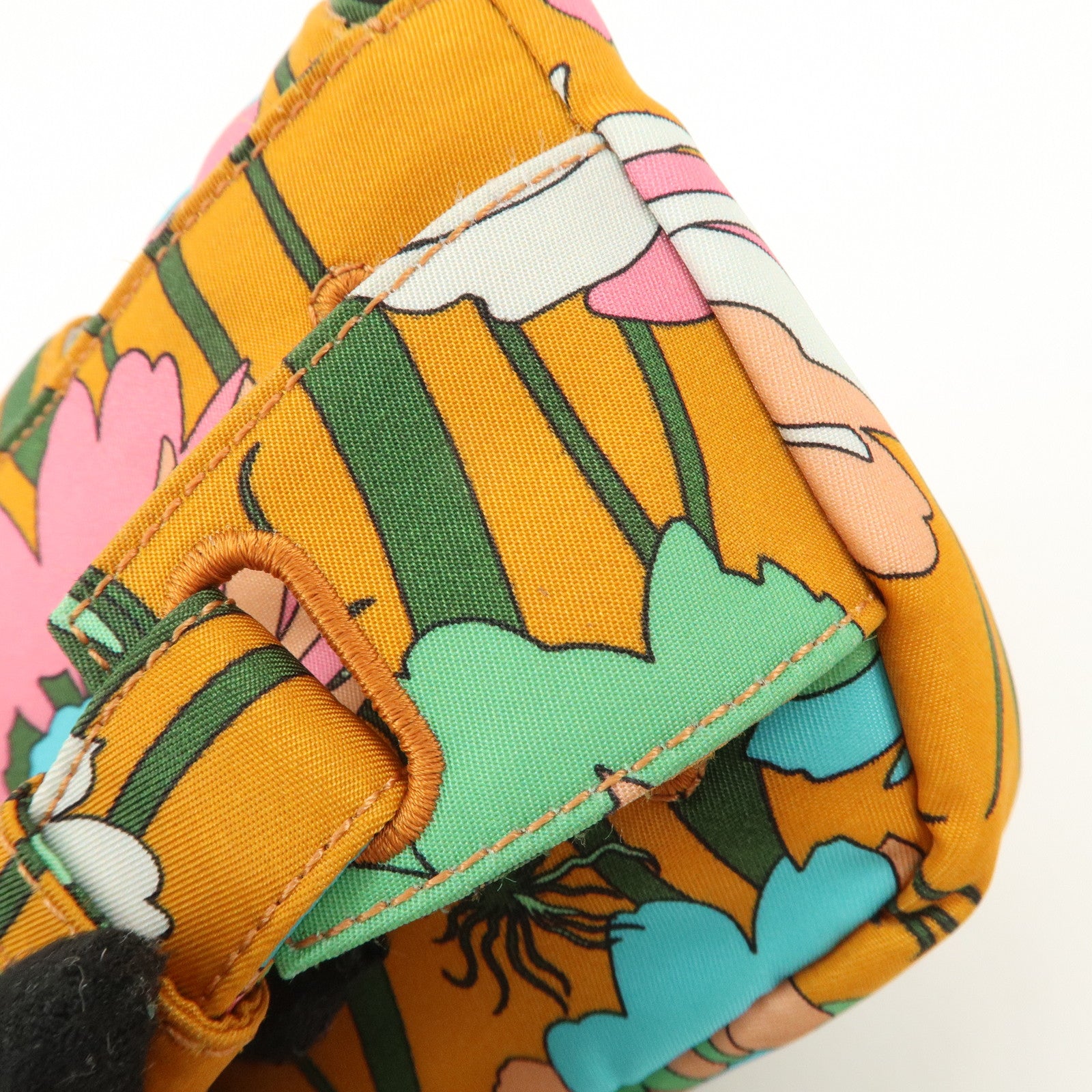 FENDI Bagguette Nylon 2Way Bag Waist Bag Orange Multi Color 8BR782 Used