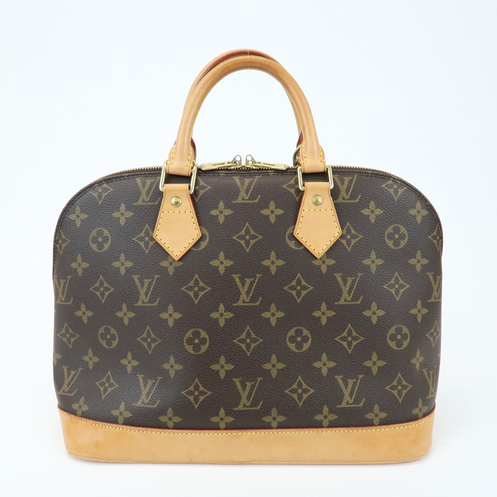 Louis Vuitton Monogram Alma Canvas Leather Hand Bag Brown M51130