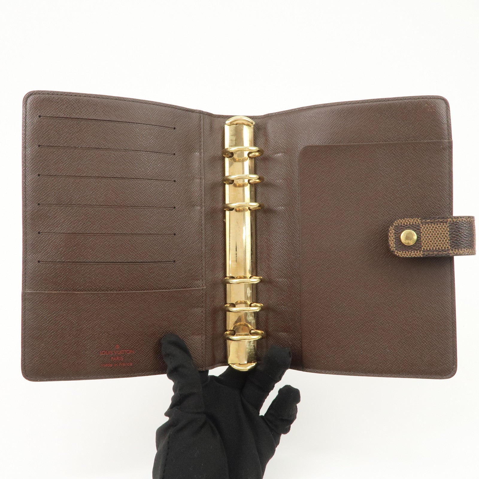 Louis Vuitton Damier Canvas Agenda MM Planner Cover Brown R20240 Used