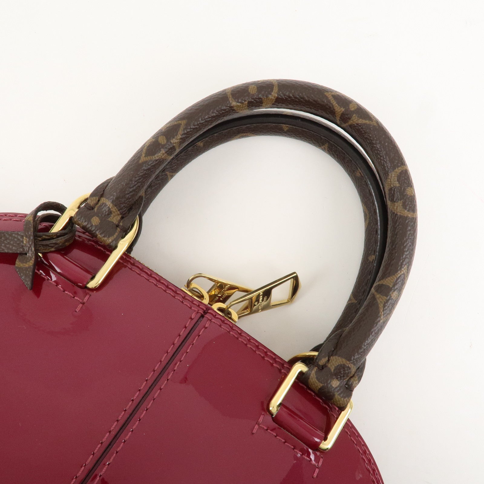 Louis Vuitton Monogram Vernis Alma BB 2Way Hand Bag Magenta M54785 Used