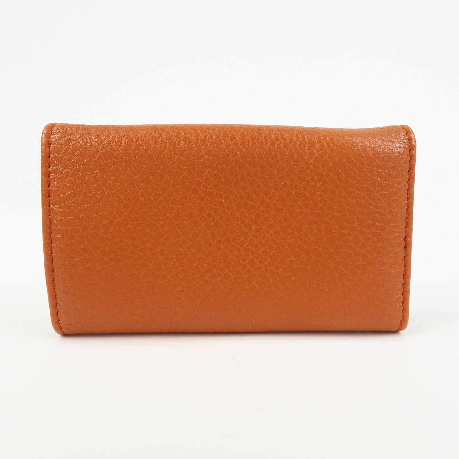 PRADA Leather Key Case Key Chain Key Holder Orange