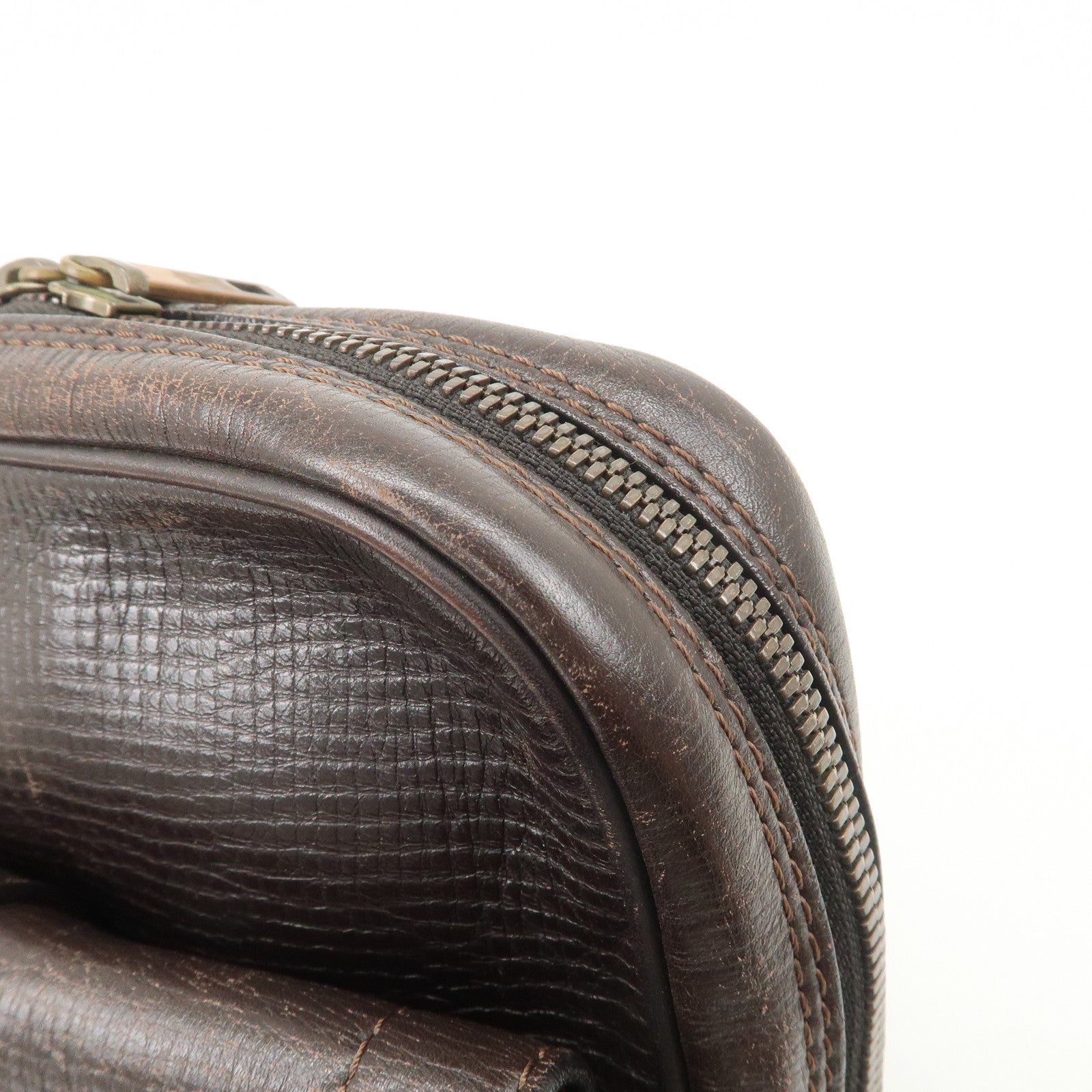 Louis Vuitton Utah Leather Irokuwa Crossbody Bag Cafe M92534 Used