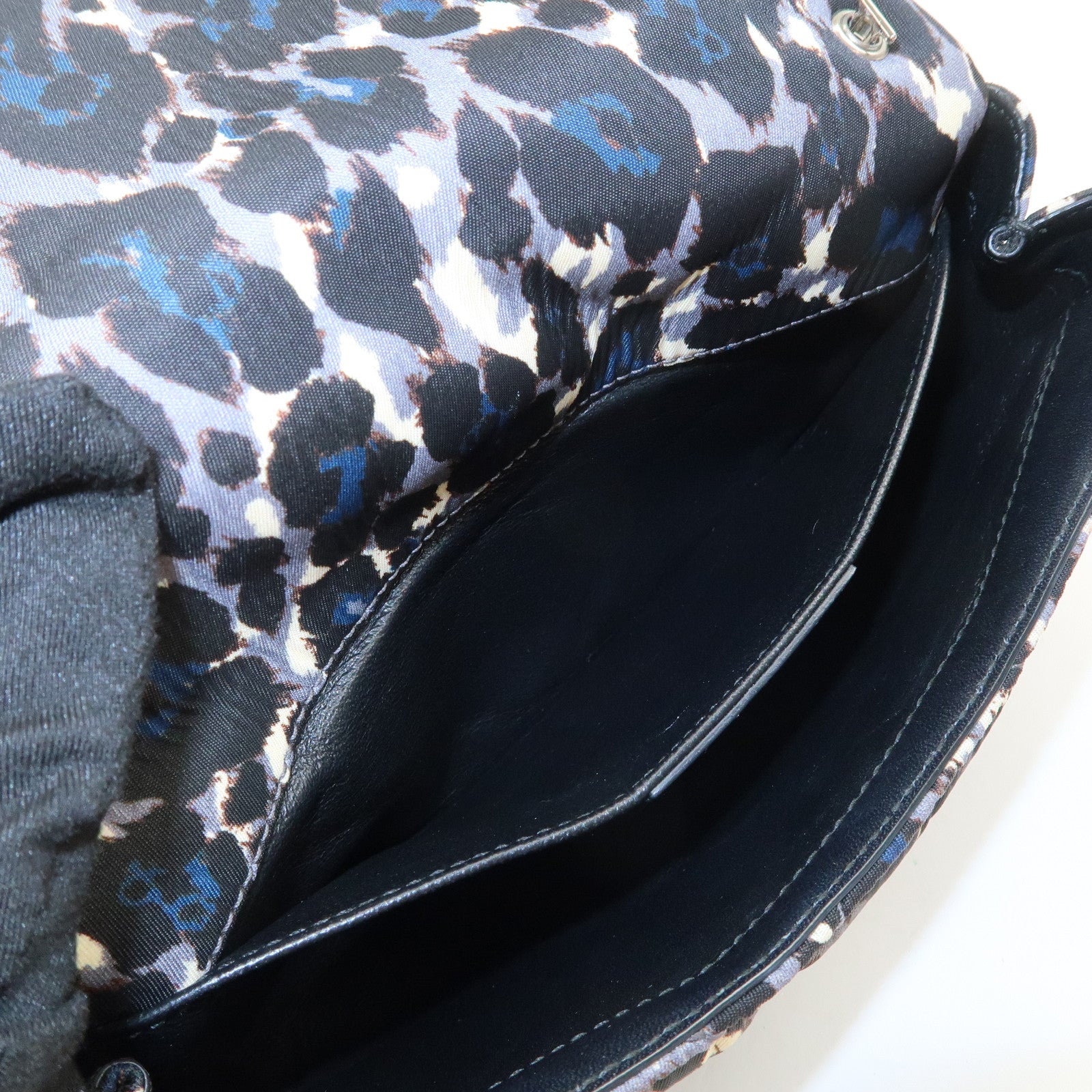 Ferragamo Vara Ribbon Nylon Shoulder Bag Crossbody Bag Black Blue