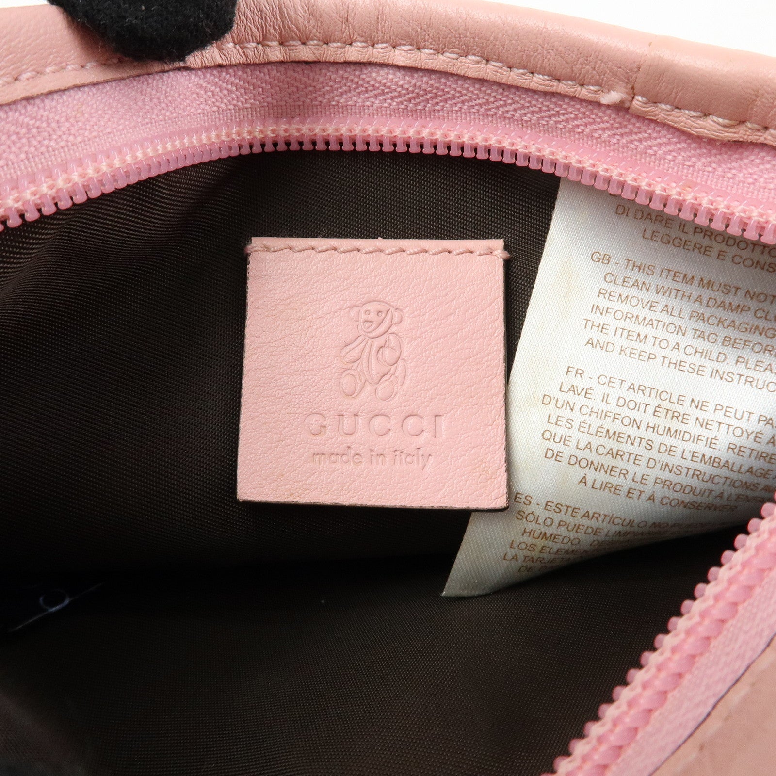 GUCCI Childrens GG Supreme Leather Shoulder Bag Beige Pink 297540