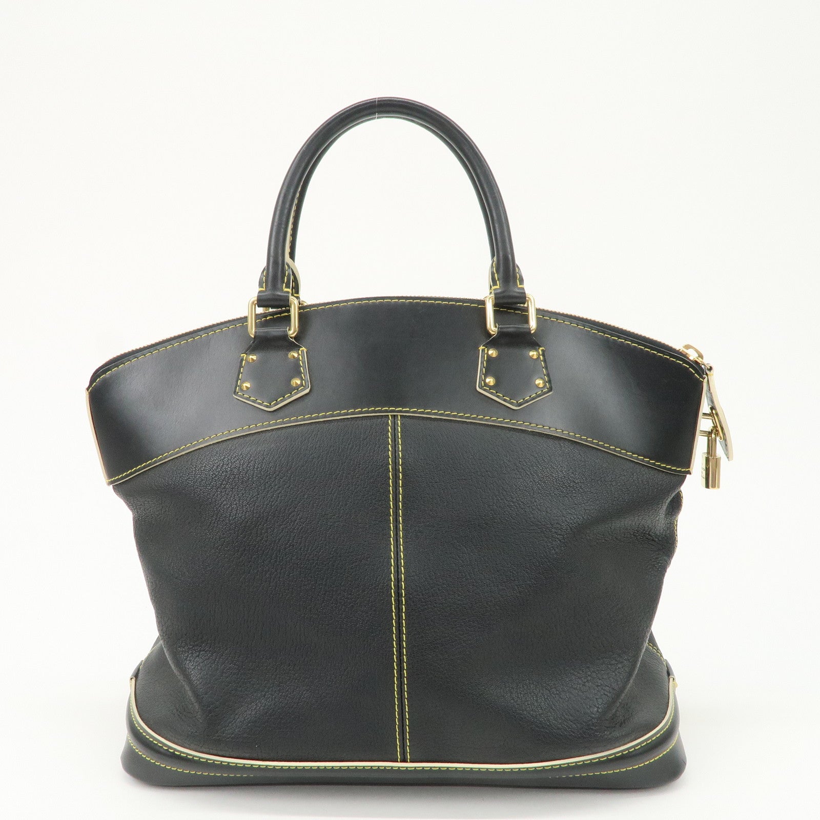 Louis Vuitton Suhari Leather Lock It MM Hand Bag Noir Black M91875