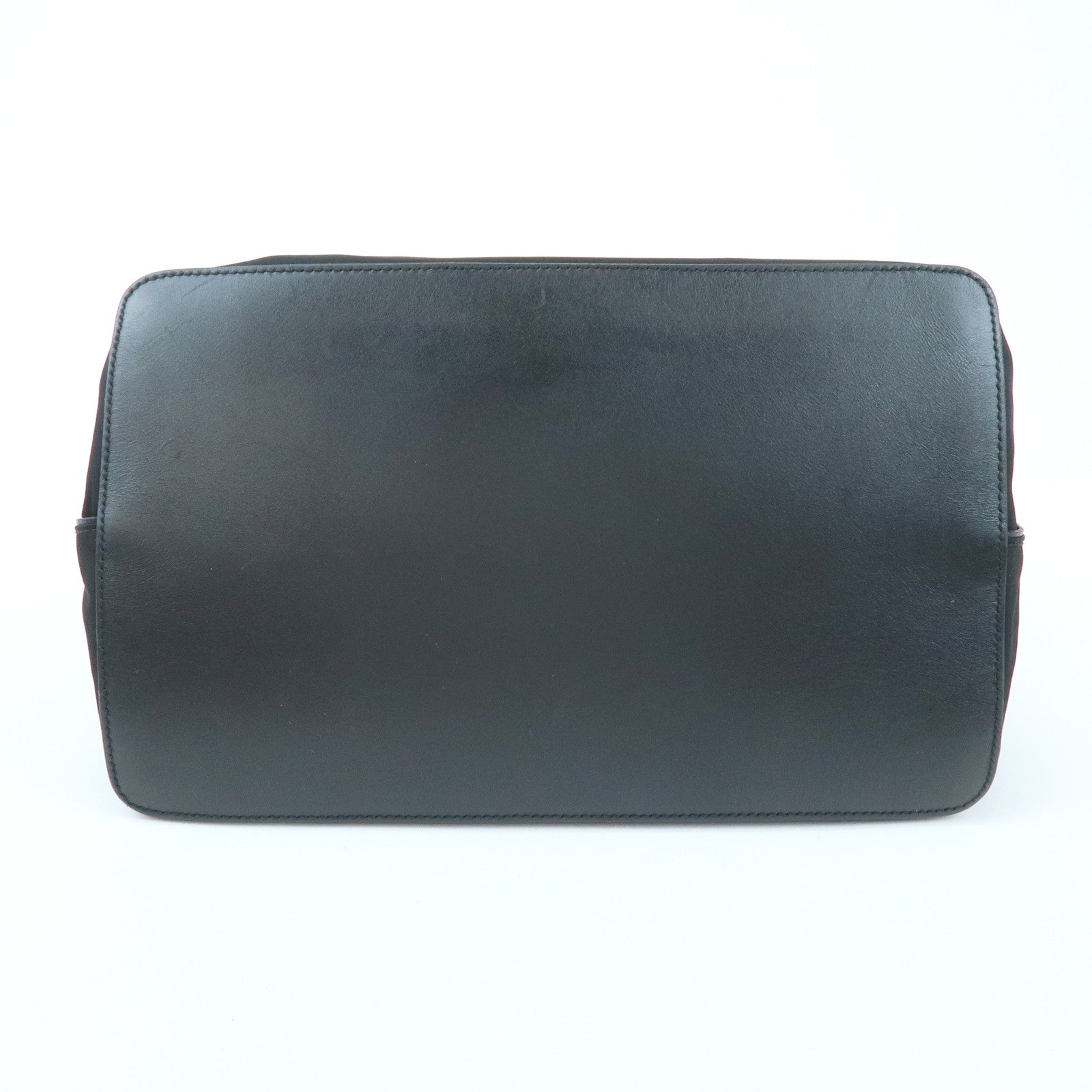 PRADA Triangle Logo Nylon Leather Shoulder Bag Black BR0575