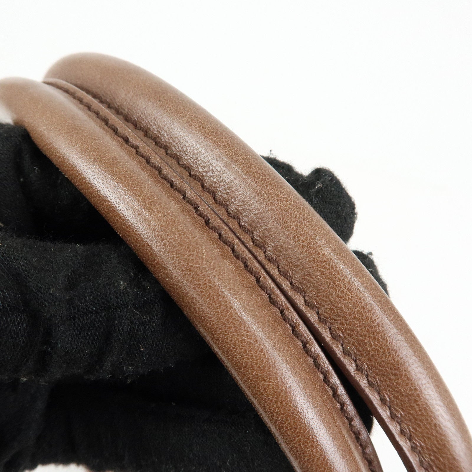 Ferragamo Gancini Suede Leather Shoulder Bag Hand Bag Brown