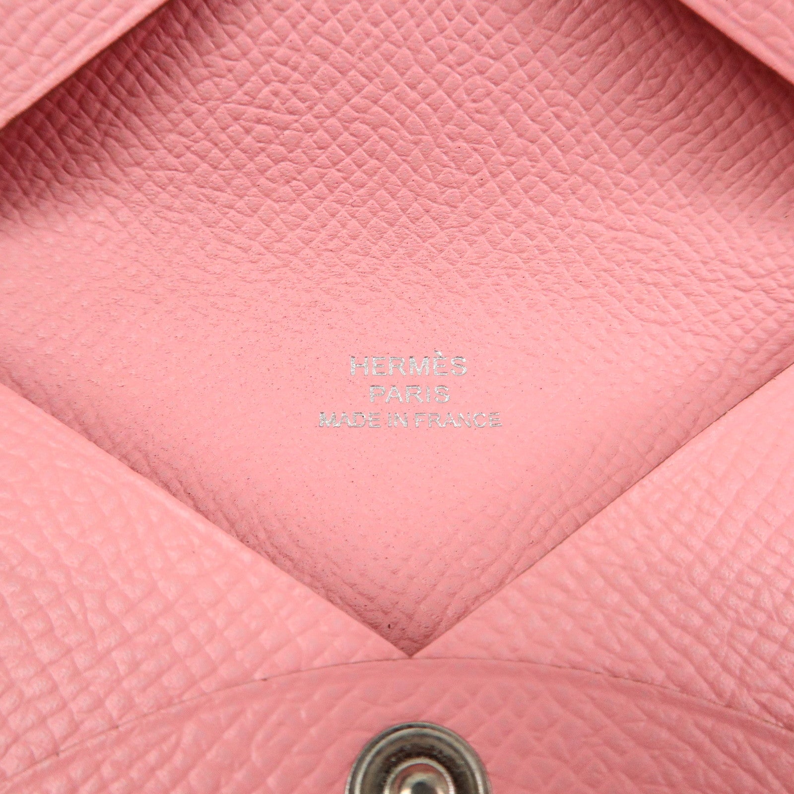 HERMES Veau Epsom Leather B Stamped CALVI Card Case Card Holder
