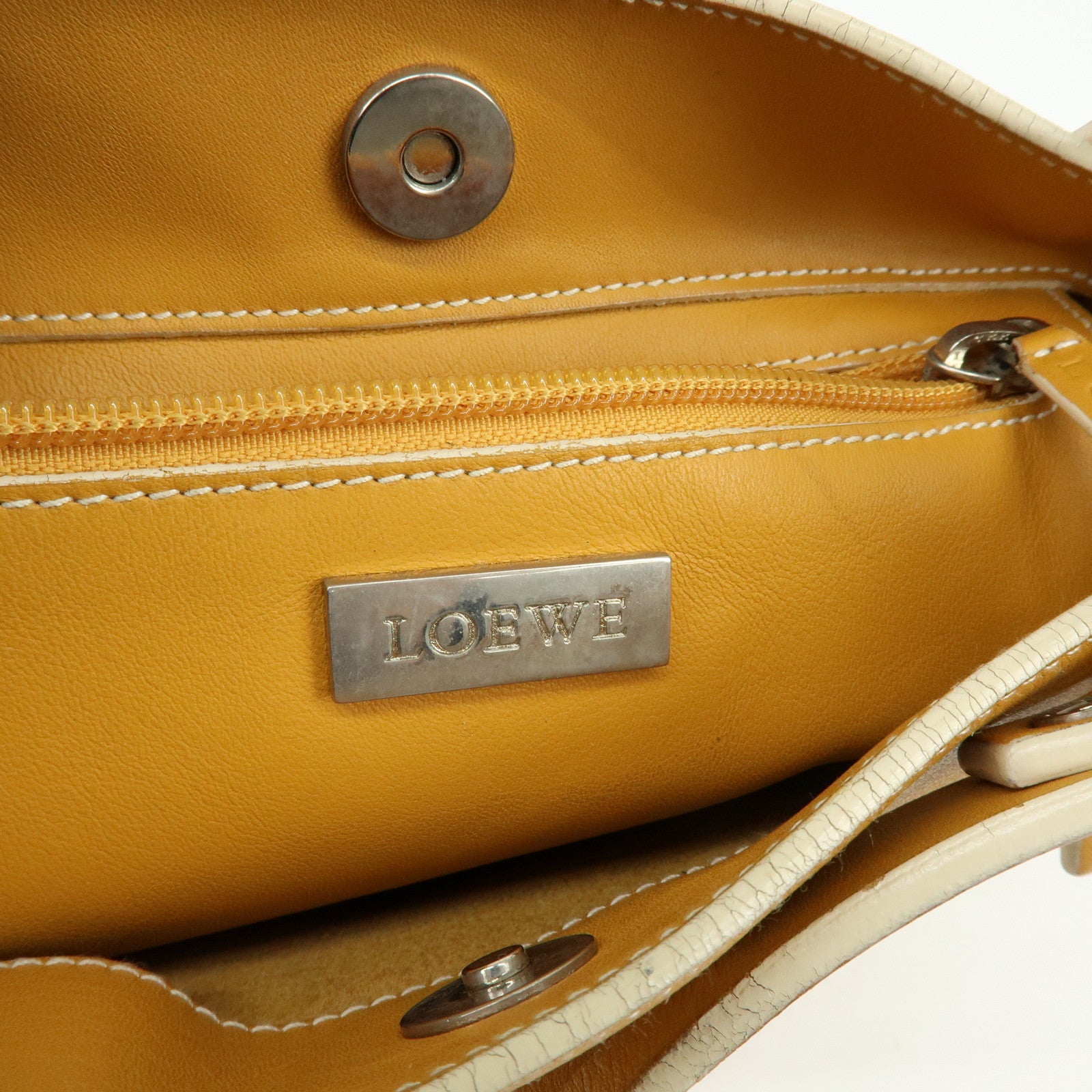 LOEWE Leather Shoulder Bag Hand Bag Light Brown