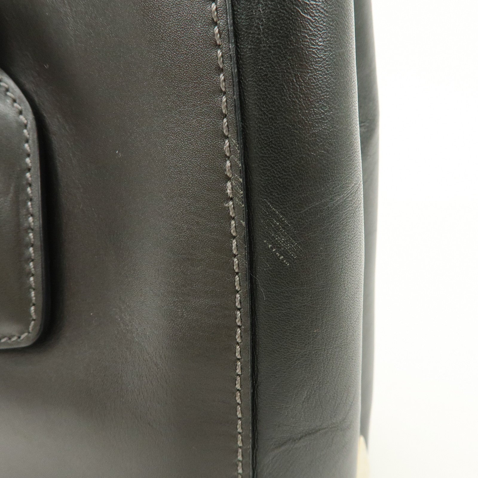 TOD’S D Cube Leather 2Way Bag Hand Bag Shoulder Bag Dark Gray