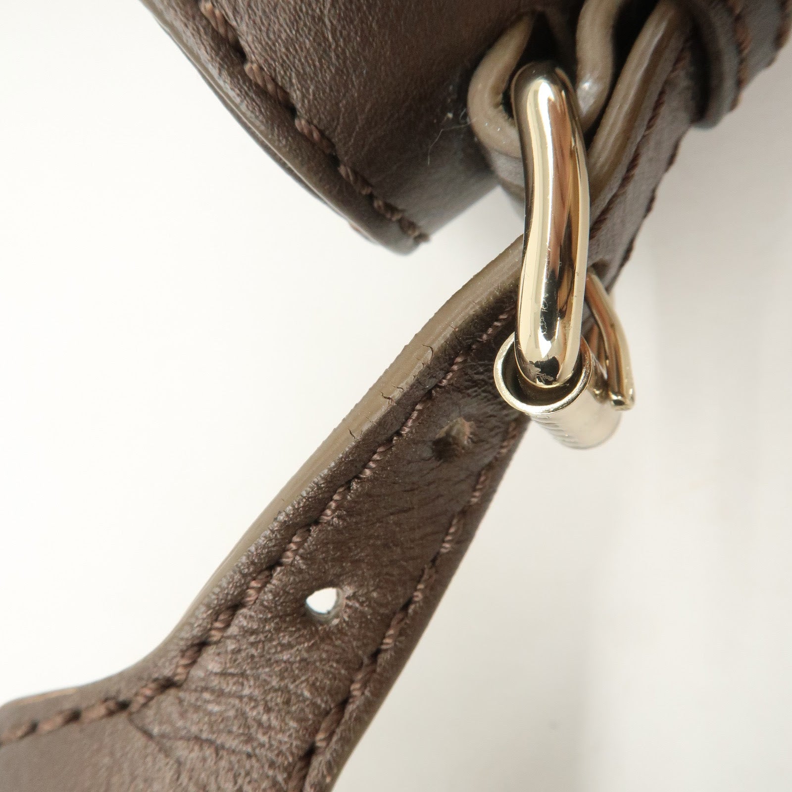CELINE Macadam Canvas Leather Nylon Velour Shoulder Bag Pink Brown