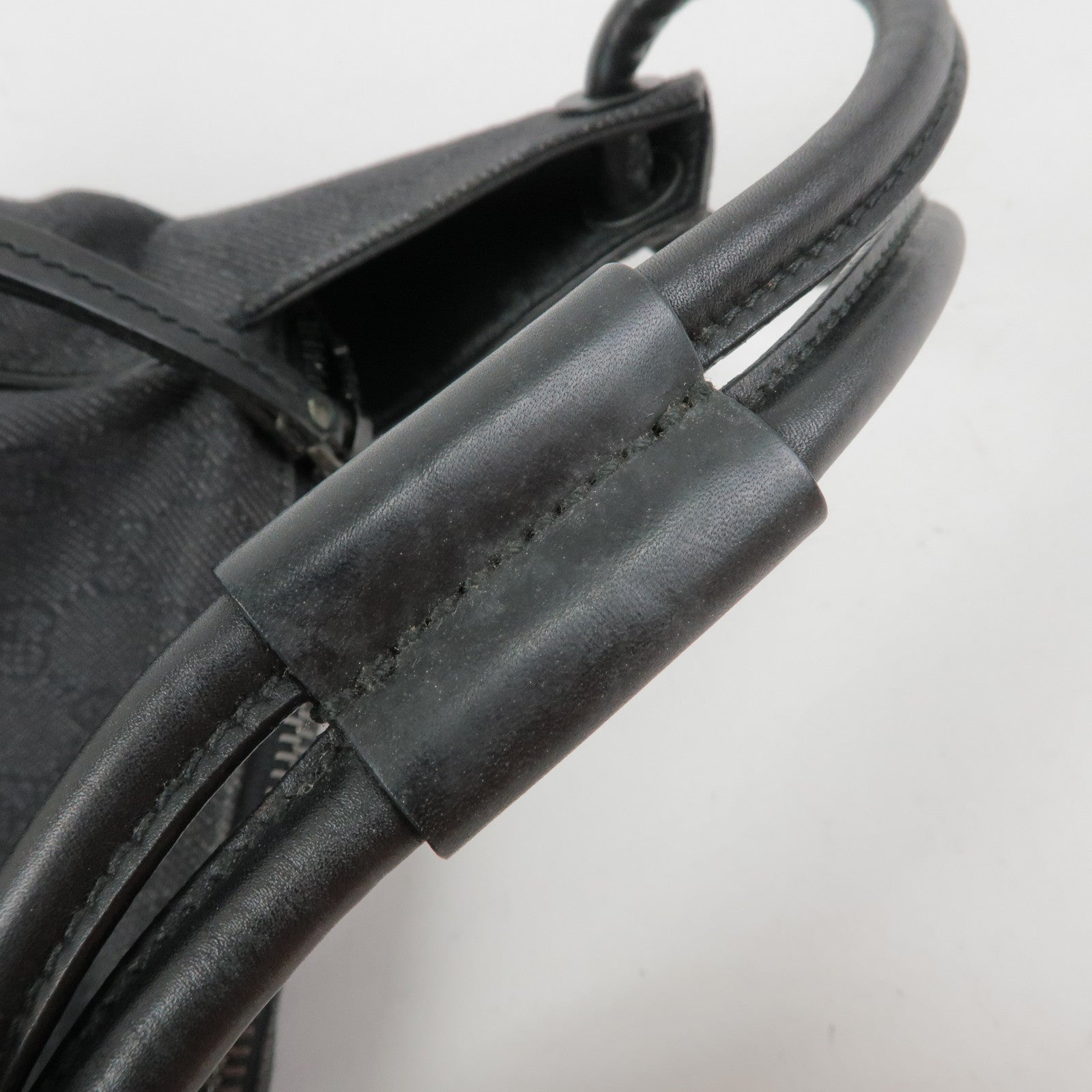 GUCCI GG Monogram Leather Shoulder Bag Hand Bag Black 101333