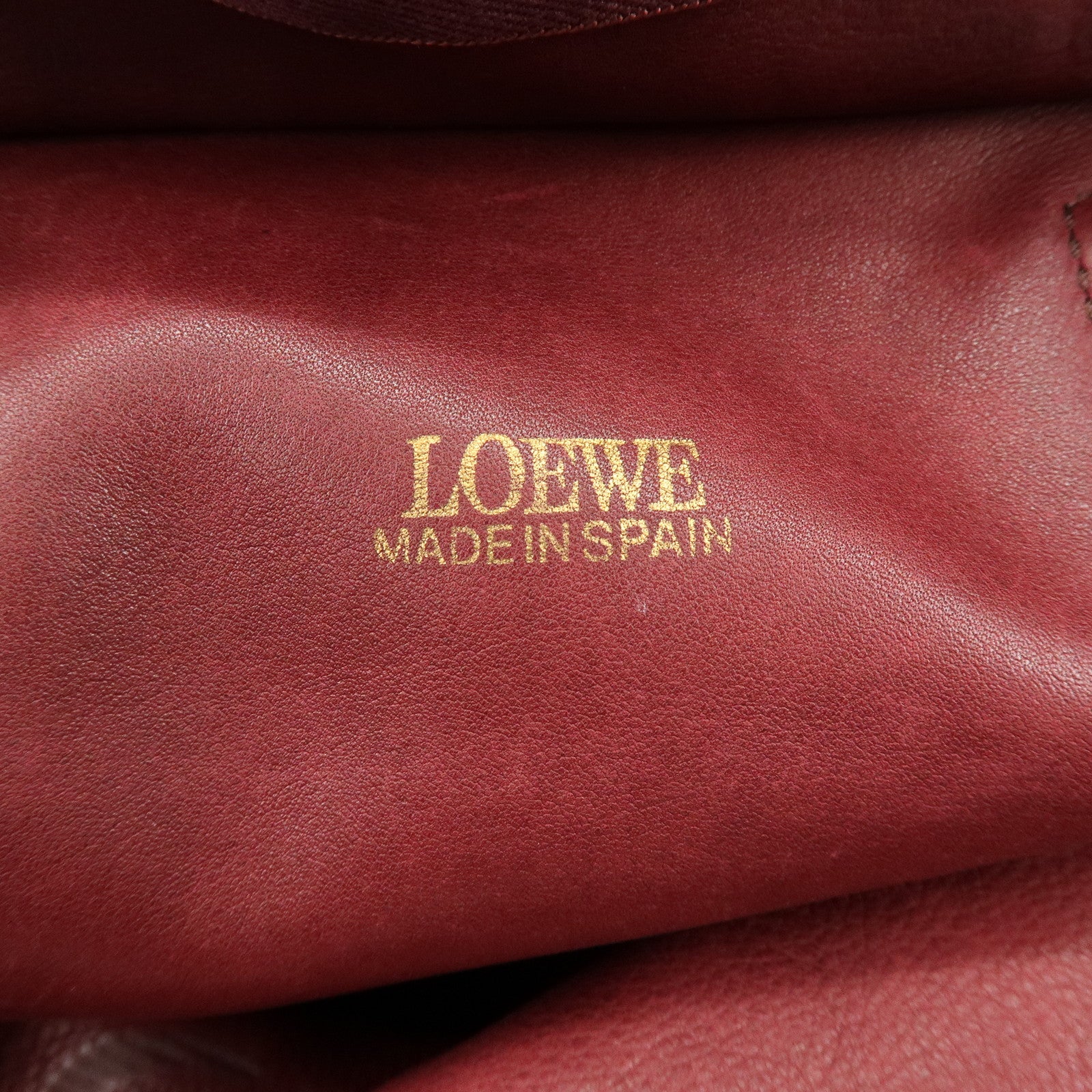 Loewe Anagram Amazona 40 Suede Leather Hand Bag Red Brown