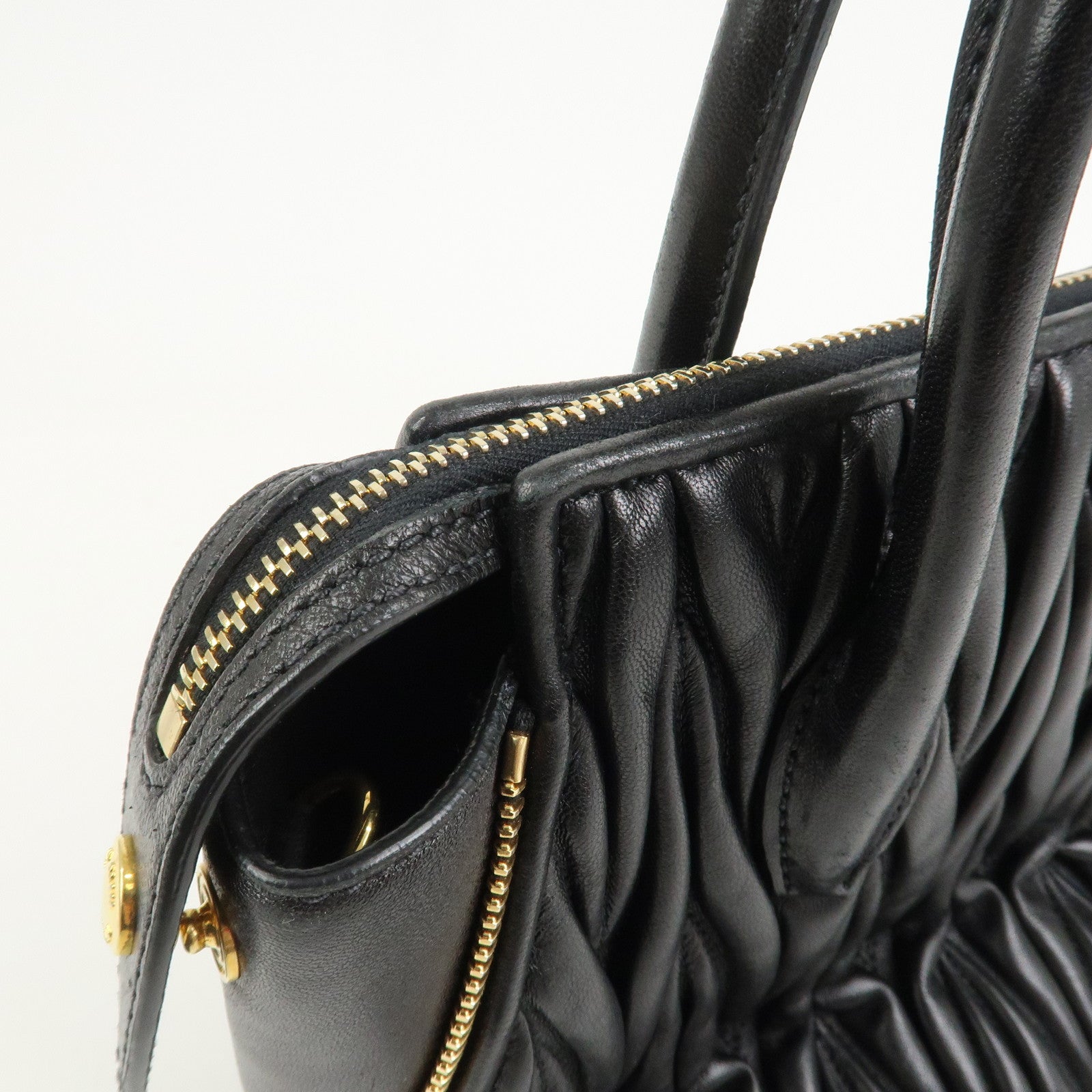 MIU MIU Matelasse Leather 2Way Bag Hand Bag Shoulder Bag 5BA003