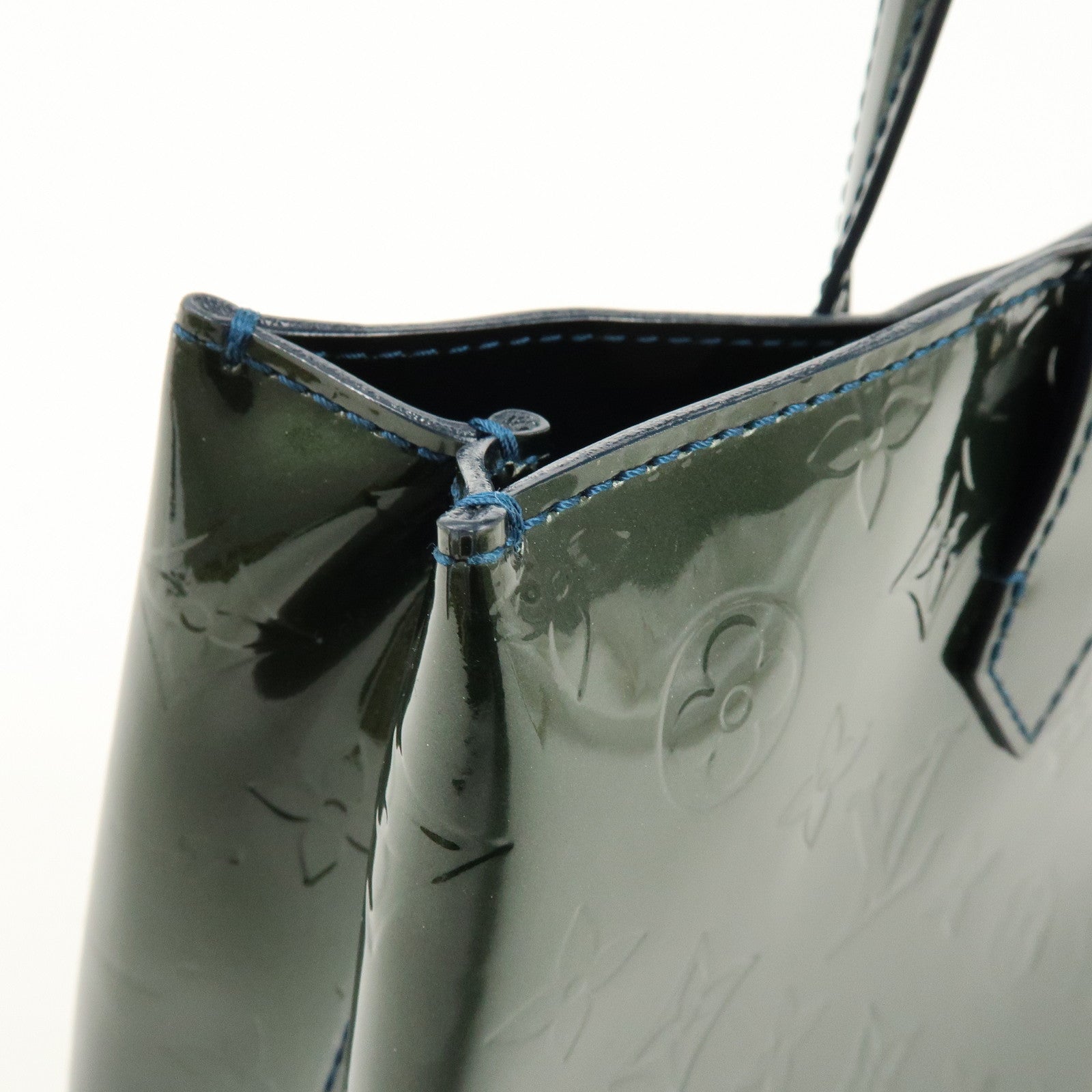 Louis Vuitton Monogram Vernis Wilshire PM Hand Bag Bleu Nuit M93684