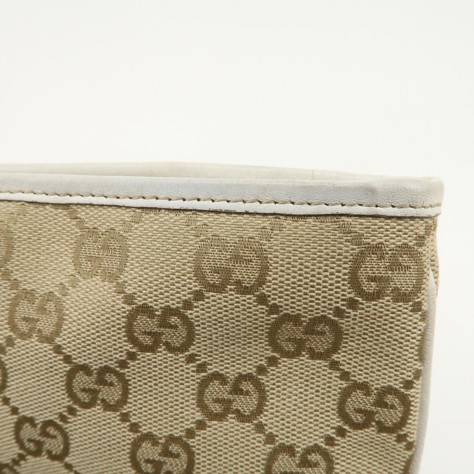 GUCCI Sherry GG Canvas Leather Shoulder Bag Beige Pink 144388