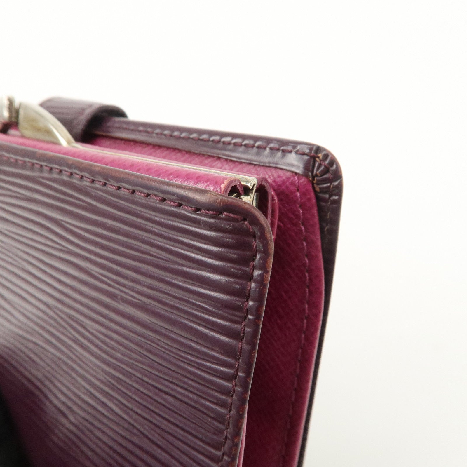 Louis Vuitton Epi Set of 2 Long Wallet Noir Cassis M63242 M6364K Used