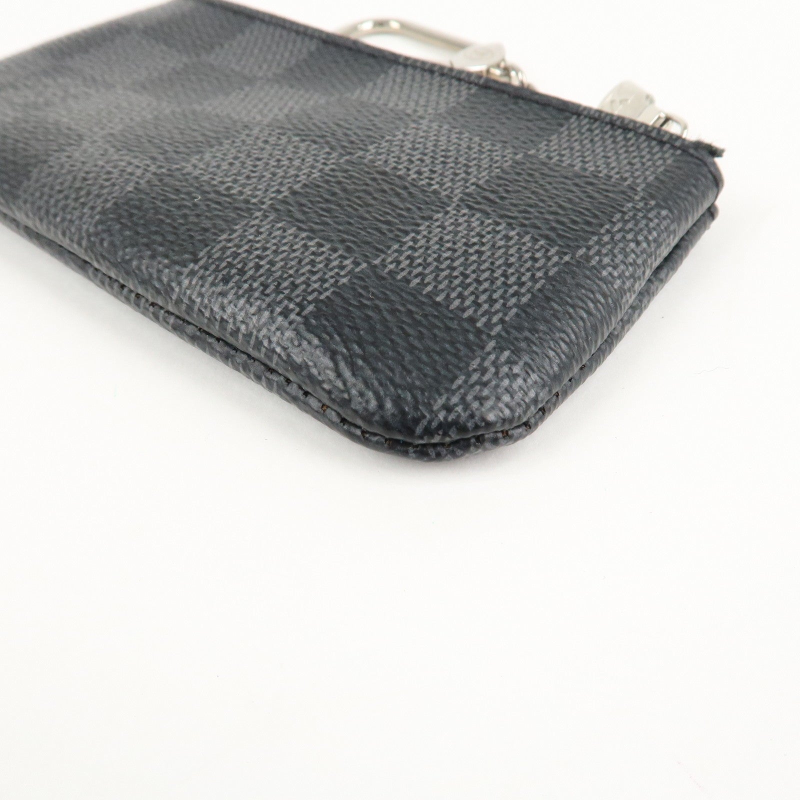 Louis Vuitton Damier Graphite Pochette Cles Coin Case Black N60155 Used