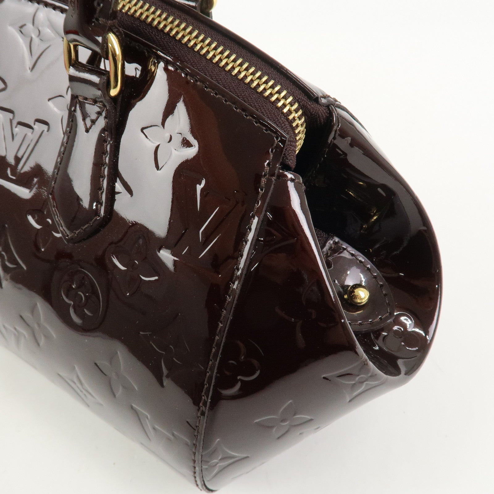 Louis Vuitton Monogram Vernis Sherwood PM Hand Bag Amarante M91493