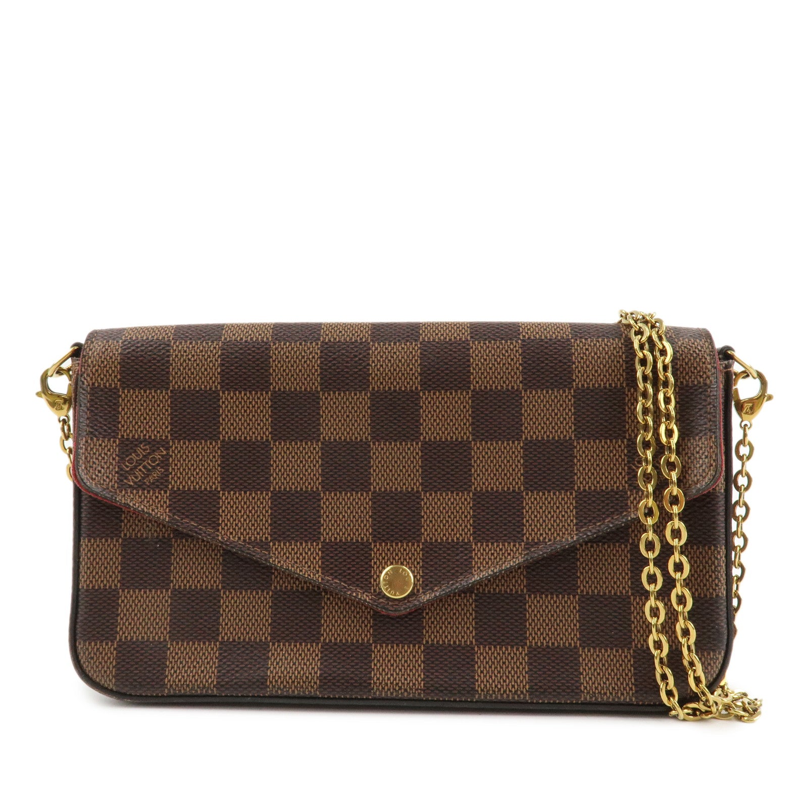 Louis Vuitton Damier Pochette Felicie Shoulder Bag Brown N40492 Used
