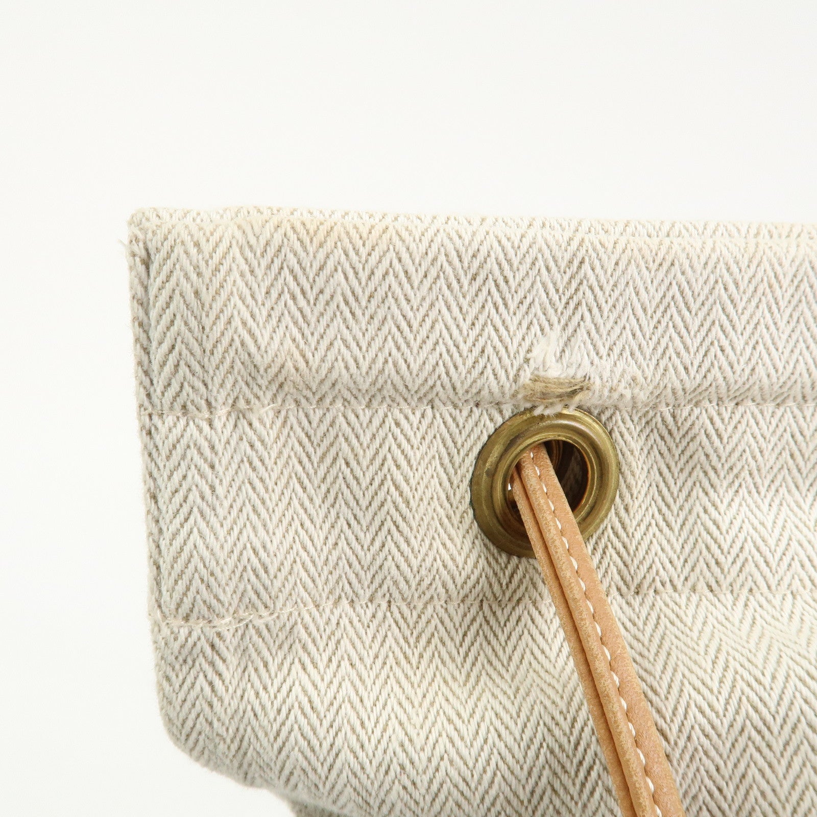 HERMES Aline GM Canvas Leather Shoulder Bag Natural