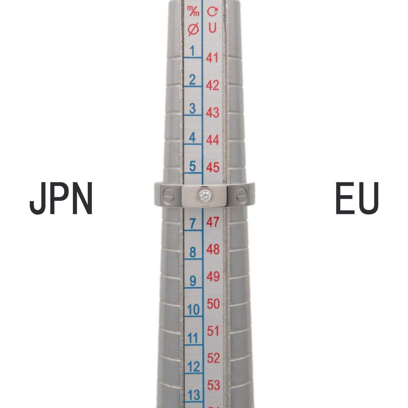 Cartier Mini Love 1P Diamond Ring #46 K18 750WG White Gold US3.5-4