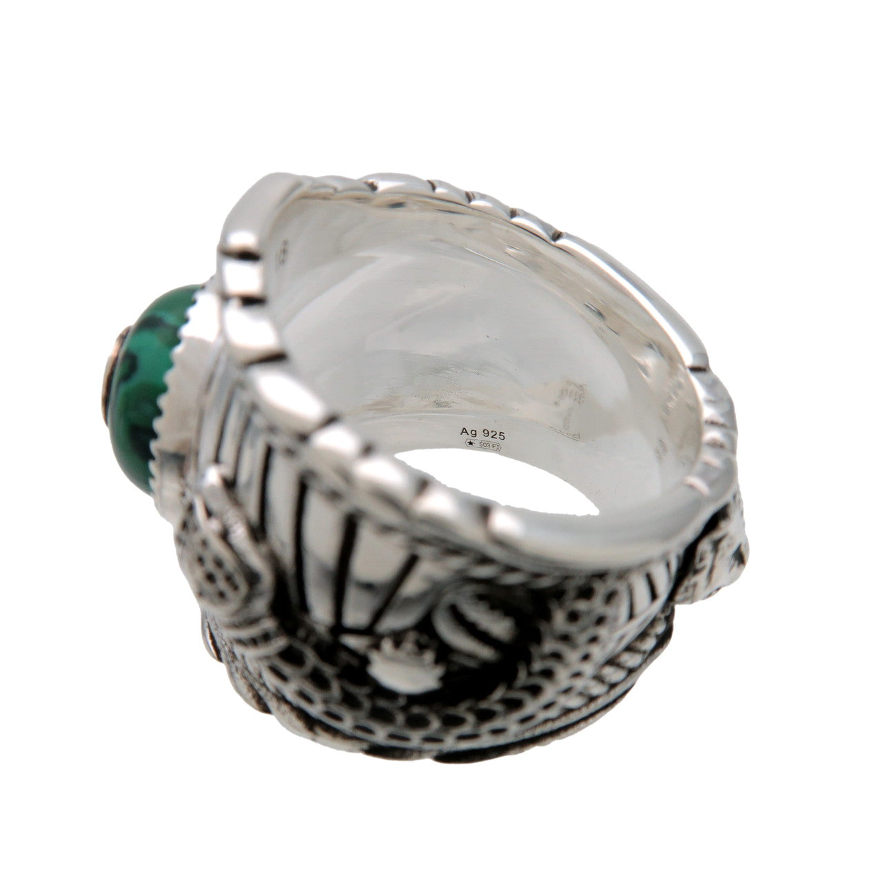 GUCCI Interlocking G Garden Snake Tiger Head Ring SV925 #18 499007