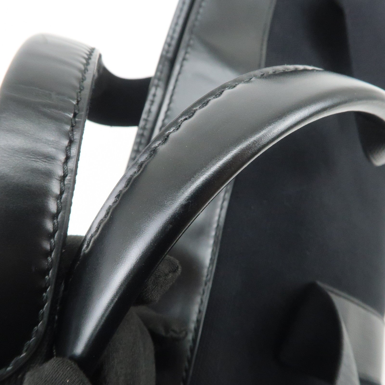 BALENCIAGA NAVY CABAS Canvas Tote Bag Shoulder Bag Black 374767