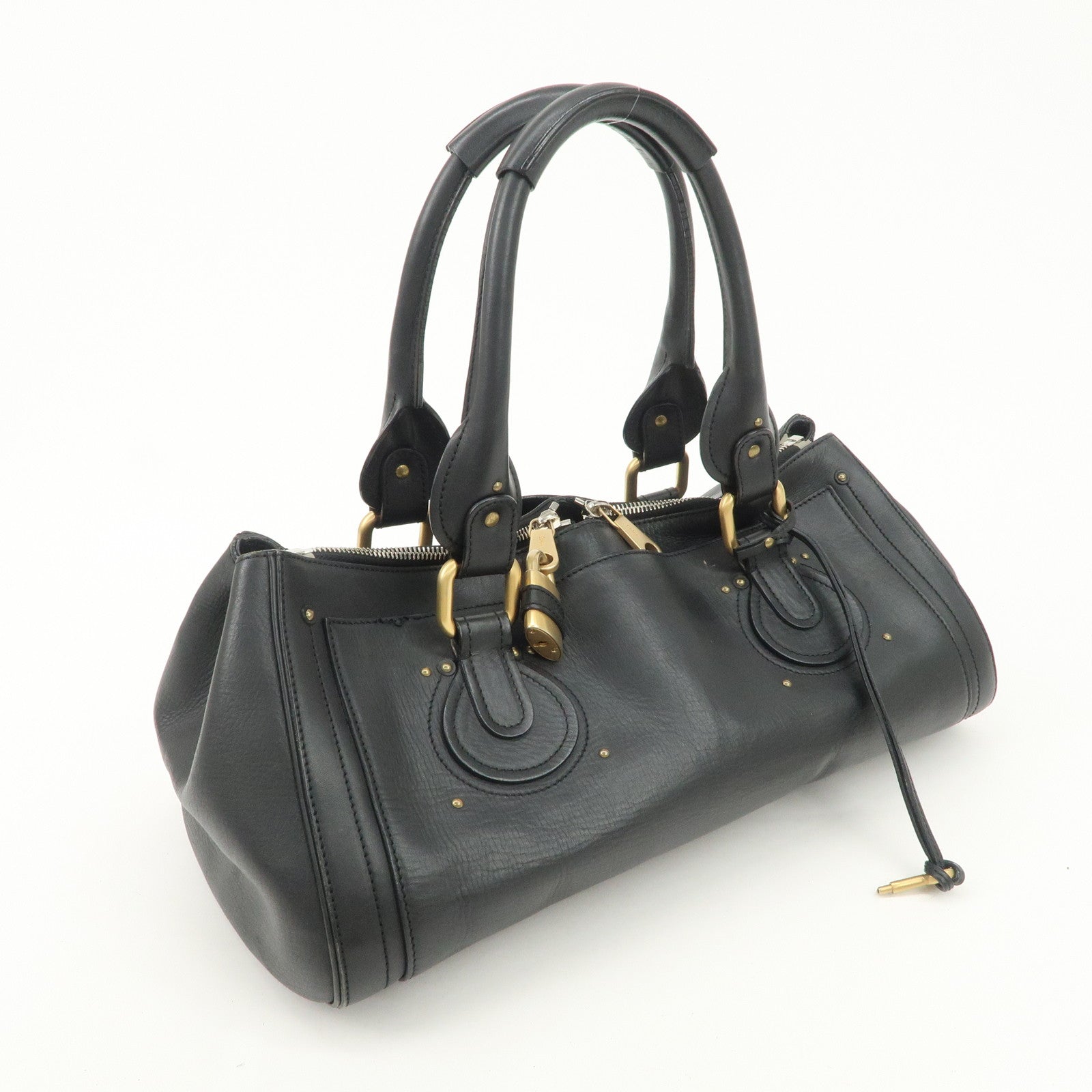 Chloe Paddington Leather Hand Bag Shoulder Bag Black