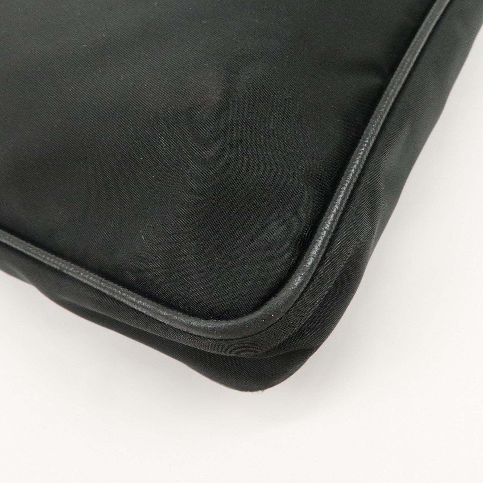 PRADA Triangle Logo Nylon Shoulder Bag Crossbody Bag Black Used