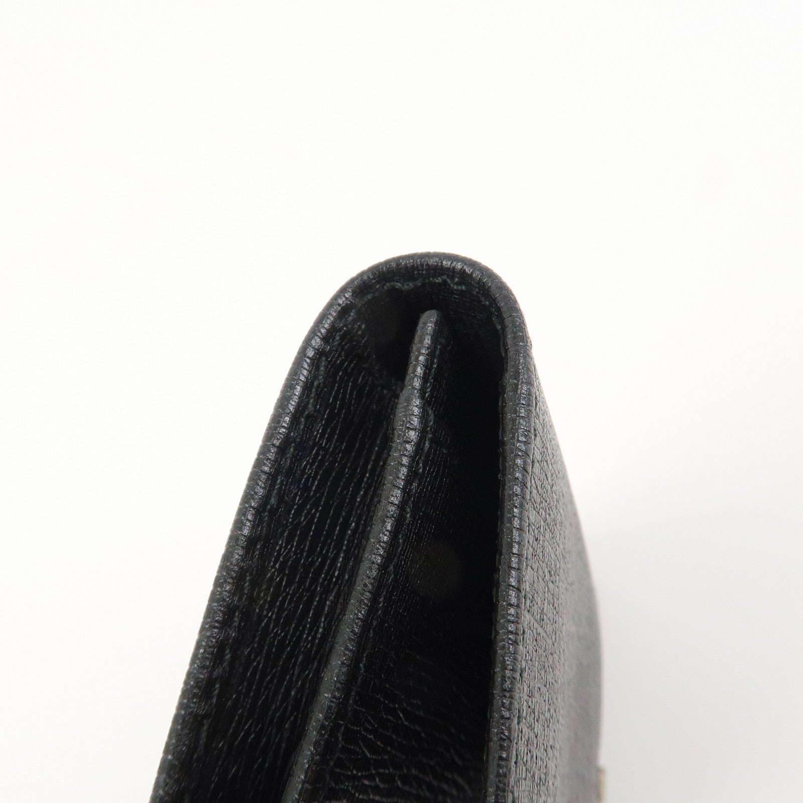 GUCCI Interlocking G Leather Card Case Black 306717