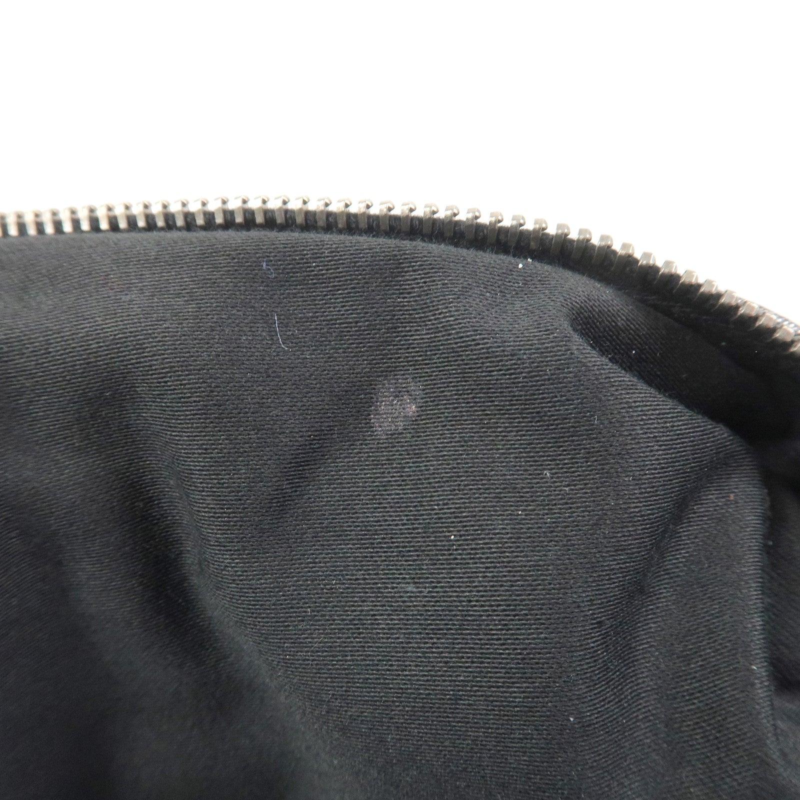 MIU MIU Logo Leather Clutch Bag Accessory Pouch Metallic Gray