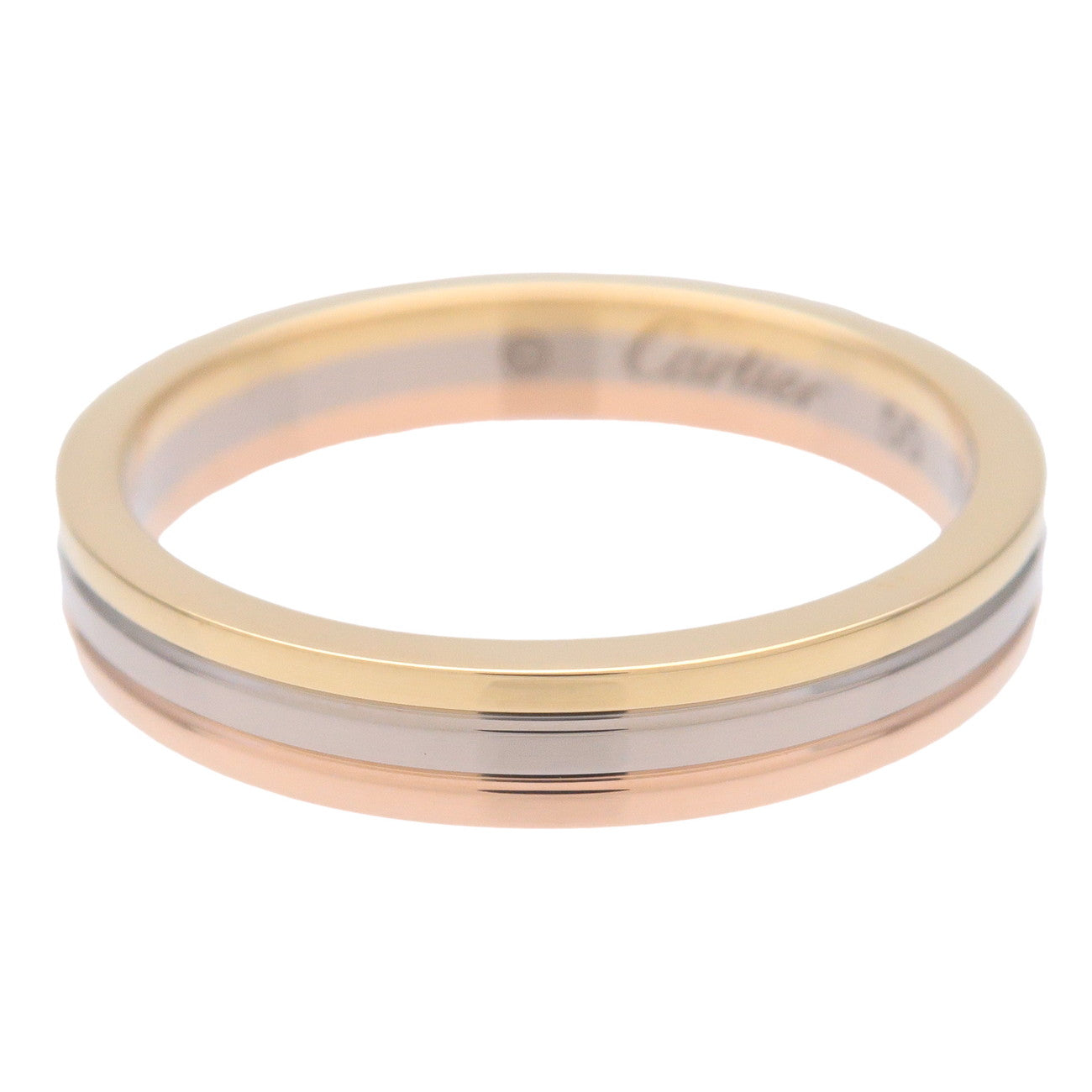 Cartier Vandome Three Color Ring #55 K18 750YG/WG/PG US7-7.5 Used