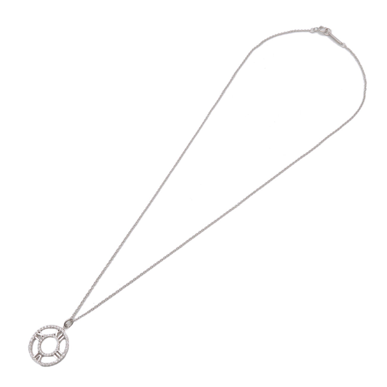 Tiffany&Co. Atlas Open Diamond Necklace K18 750WG White Gold