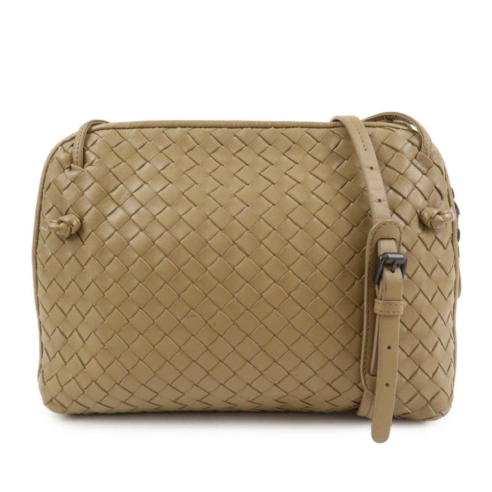BOTTEGA VENETA Intrecciato Leather Shoulder Bag Light Brown