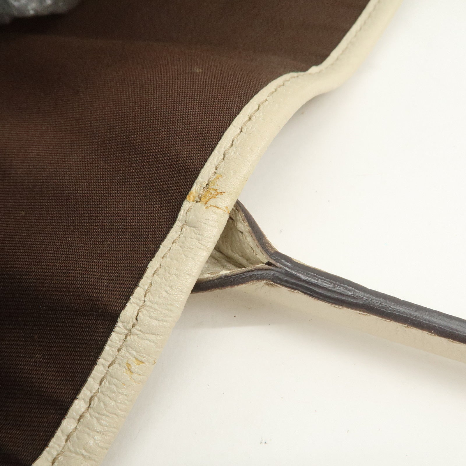 GUCCI Princy Sherry GG Canvas Leather Tote Bag Brown Ivory 163805