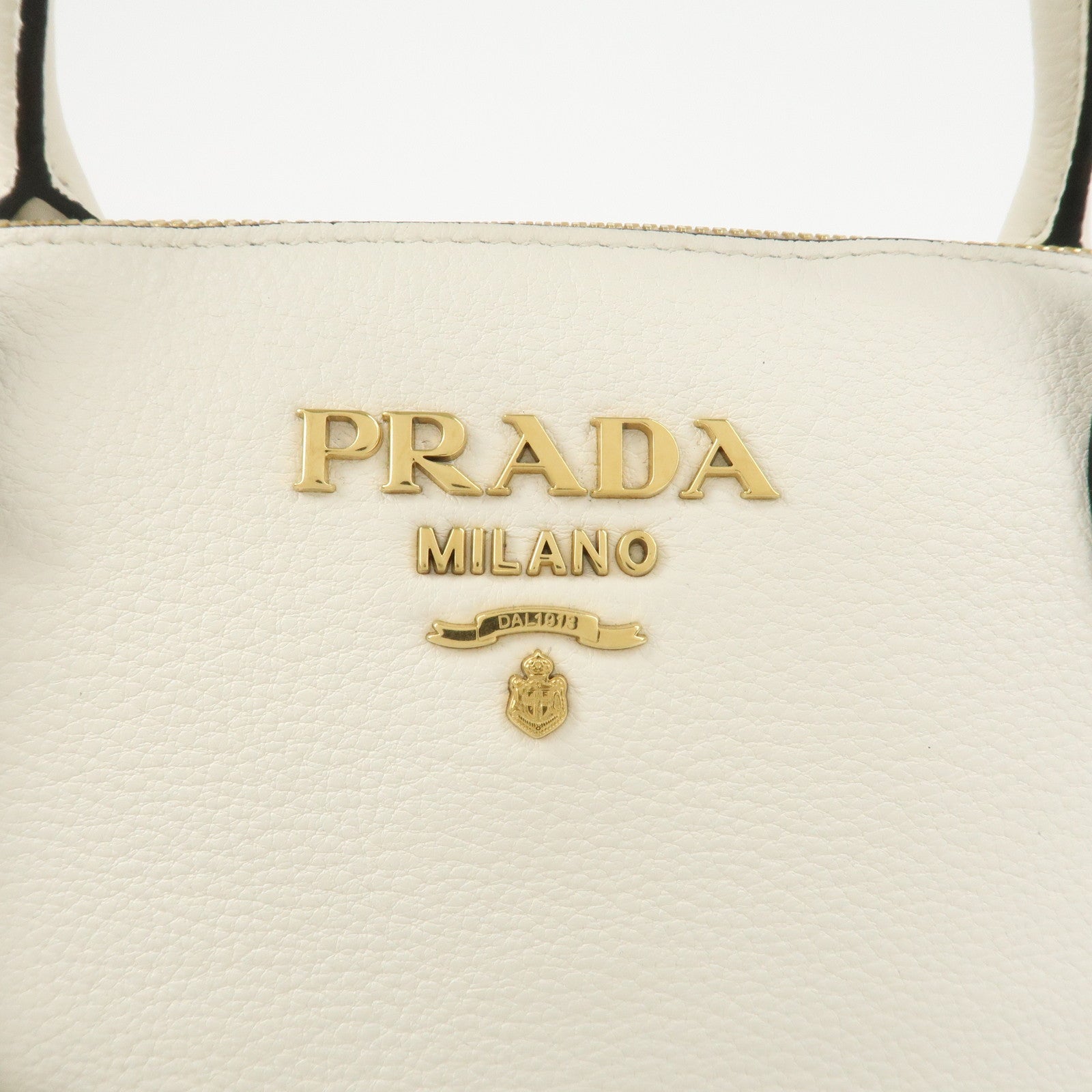 PRADA Vitello Daino Leather 2Way Bag Hand Shoulder Bag White 1BA111